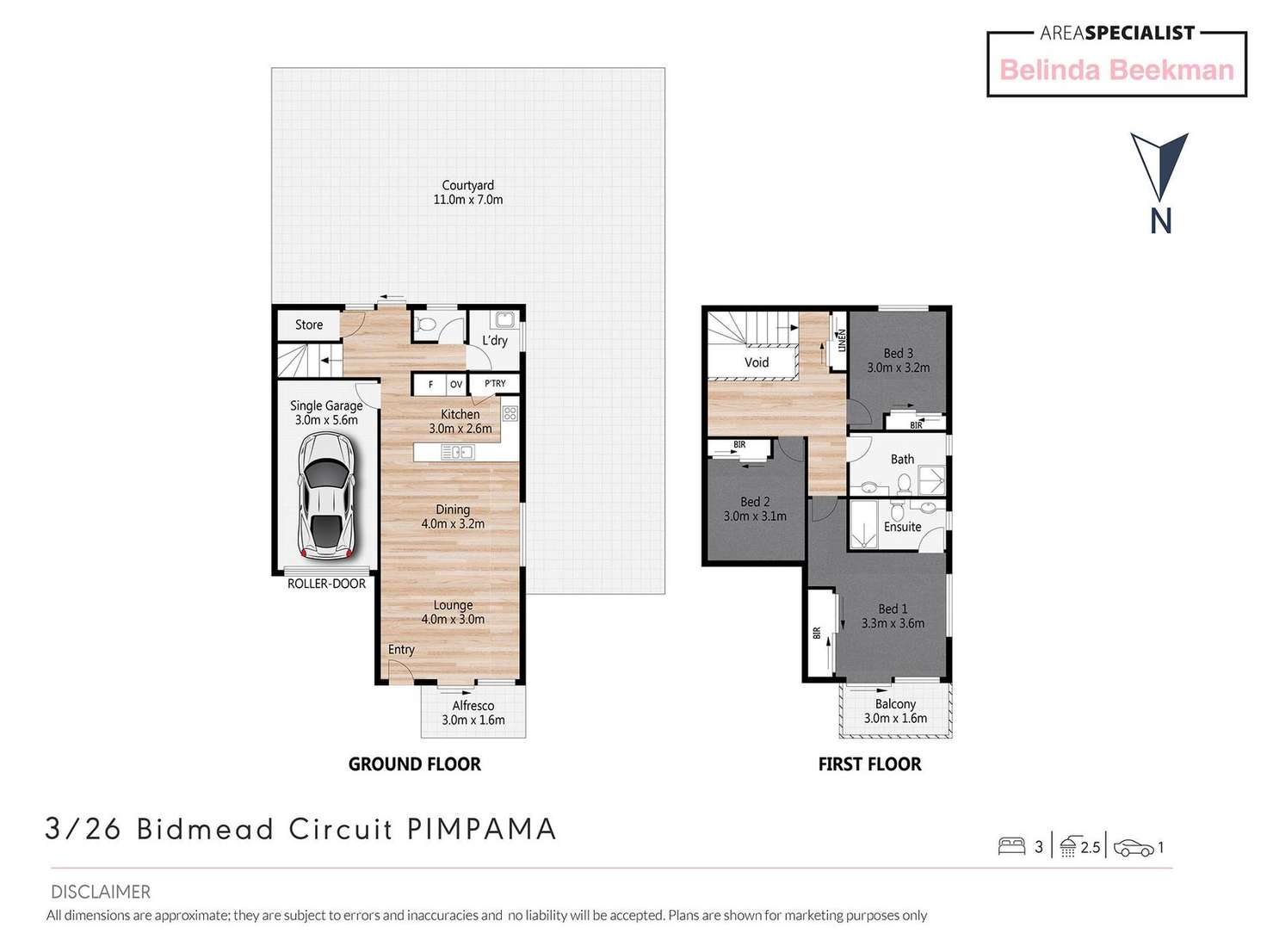 Floorplan of Homely townhouse listing, 3/26 Bidmead Circuit, Pimpama QLD 4209