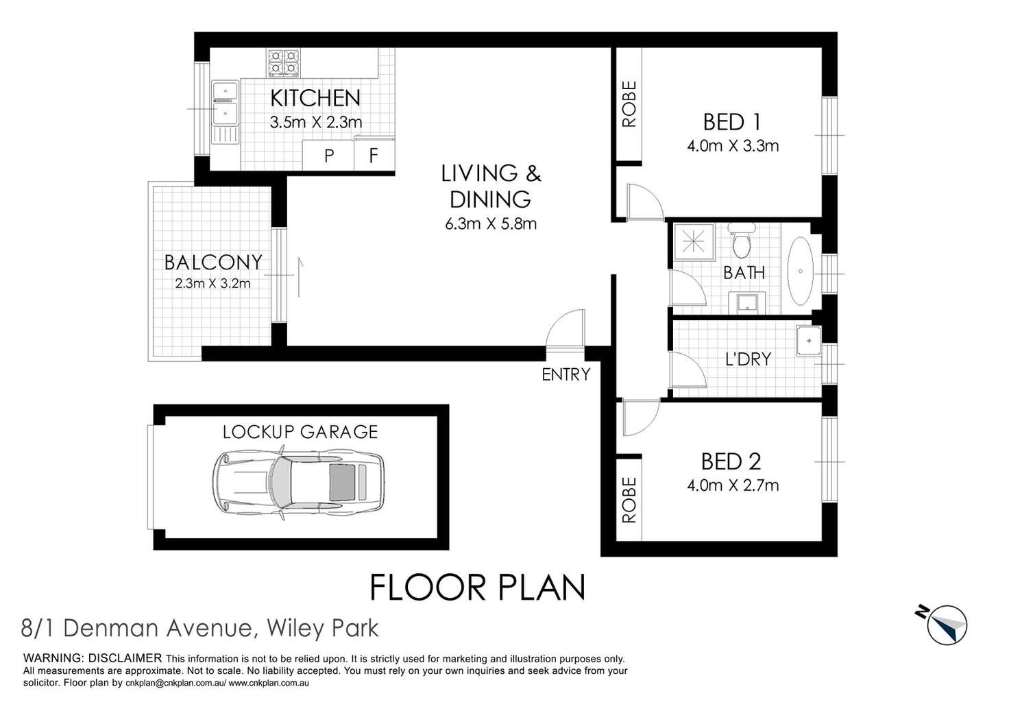 Floorplan of Homely unit listing, 8/1-3 Denman Avenue, Wiley Park NSW 2195