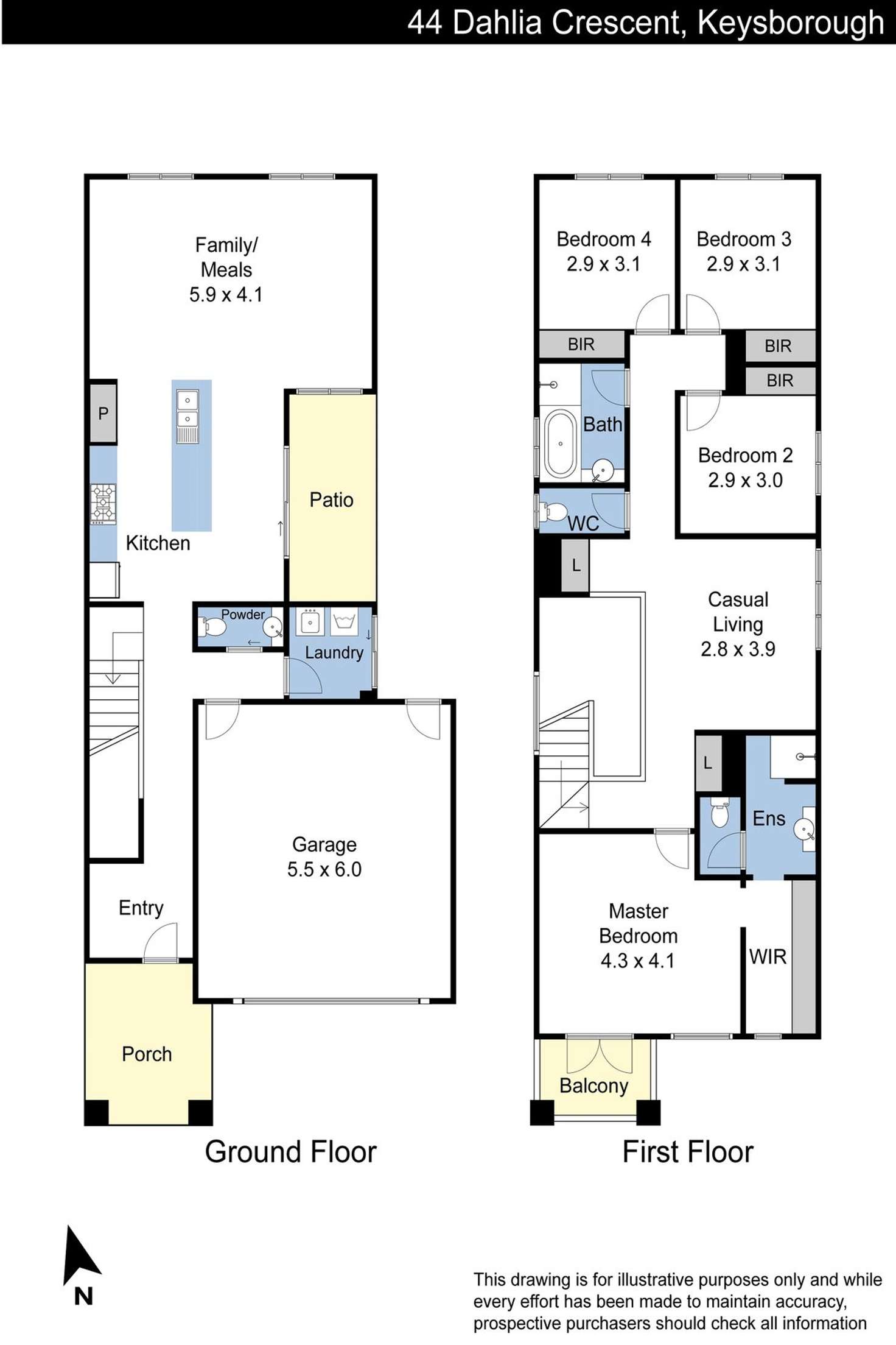 Floorplan of Homely house listing, 44 Dahlia Crescent, Keysborough VIC 3173