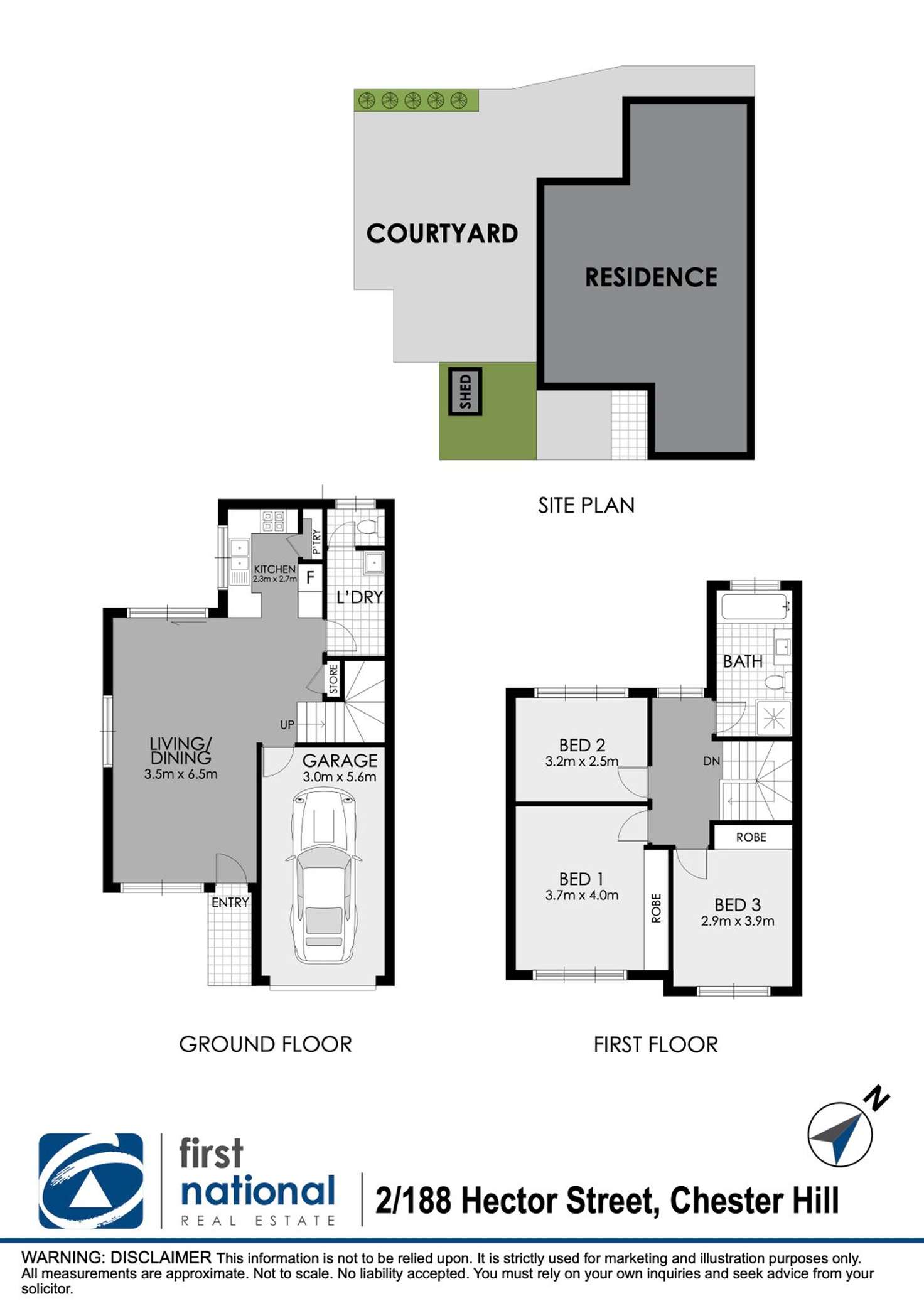 Floorplan of Homely townhouse listing, 2/188 Hector Street, Chester Hill NSW 2162