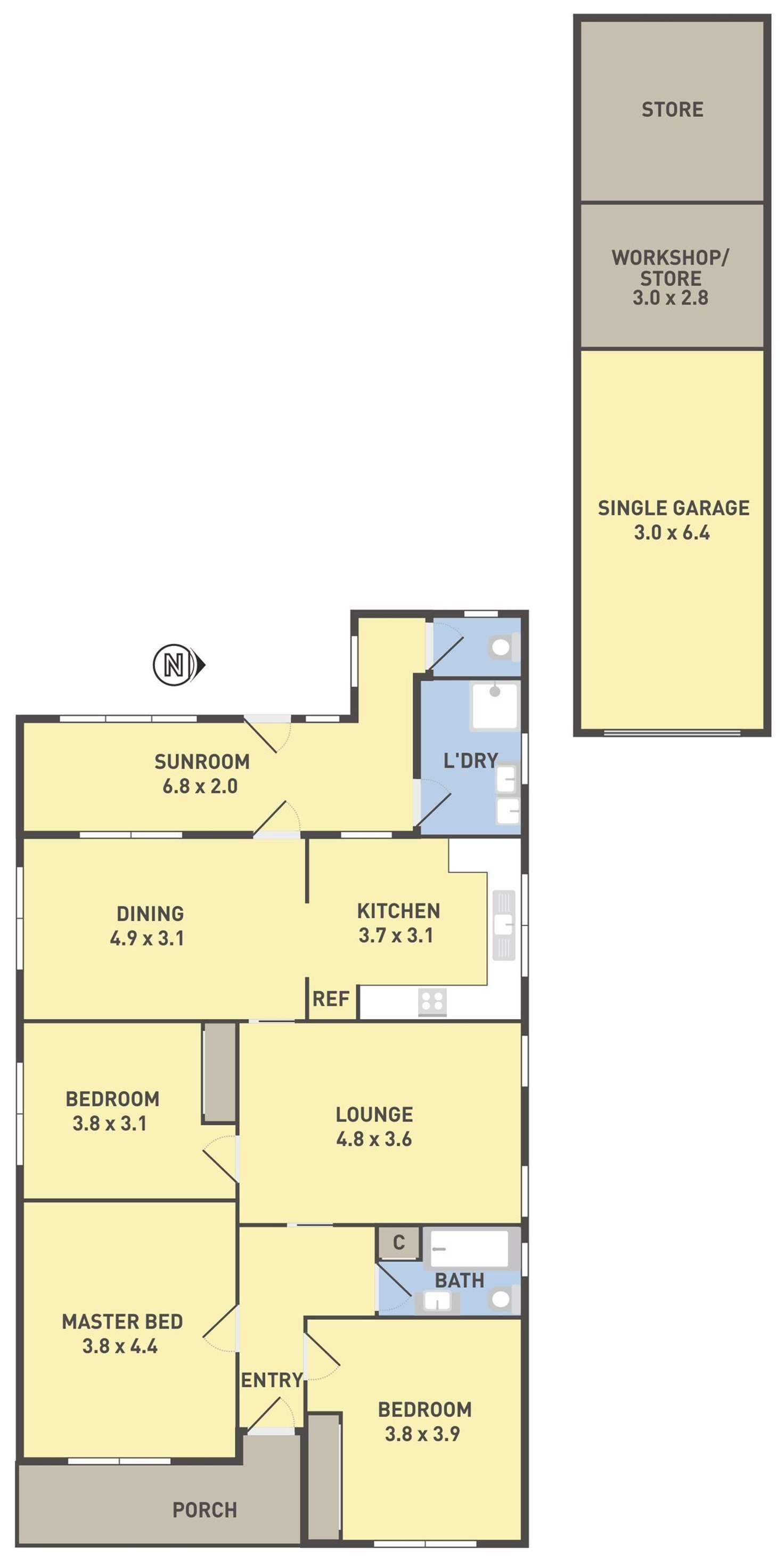Floorplan of Homely house listing, 15 Thomson Street, Sunshine VIC 3020