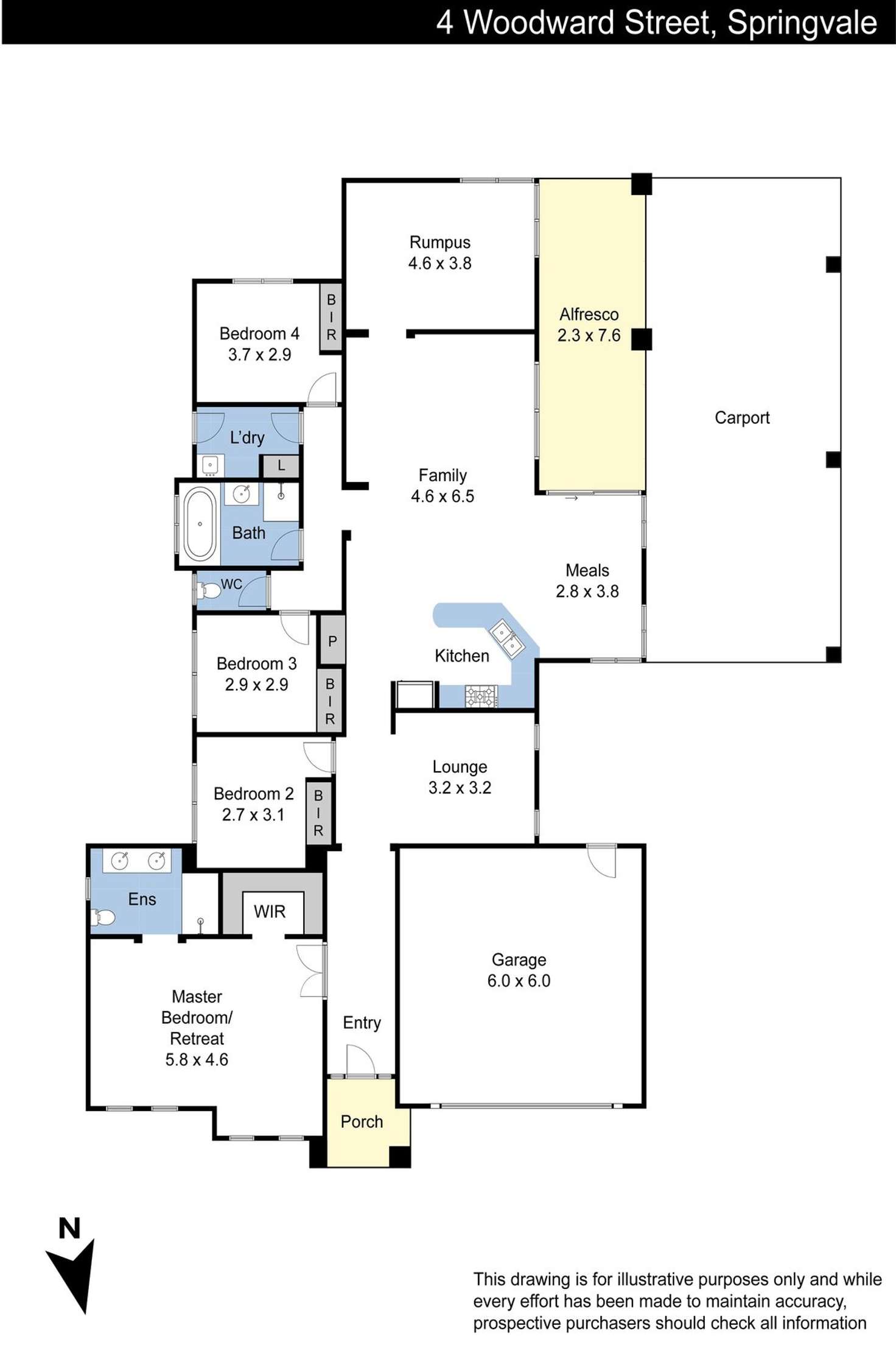 Floorplan of Homely house listing, 4 Woodward Street, Springvale VIC 3171