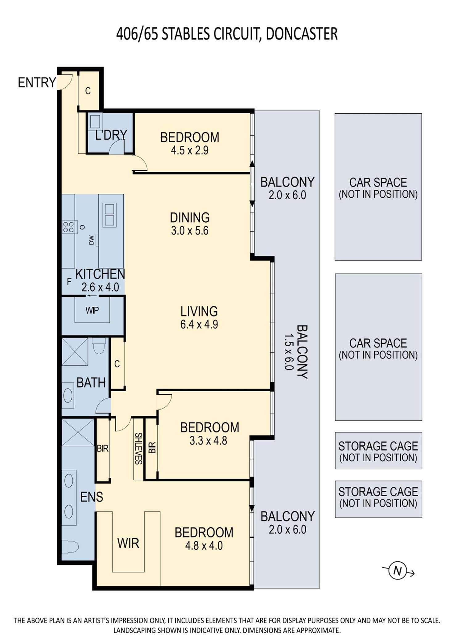 Floorplan of Homely apartment listing, 406/65 Stables Circuit, Doncaster VIC 3108