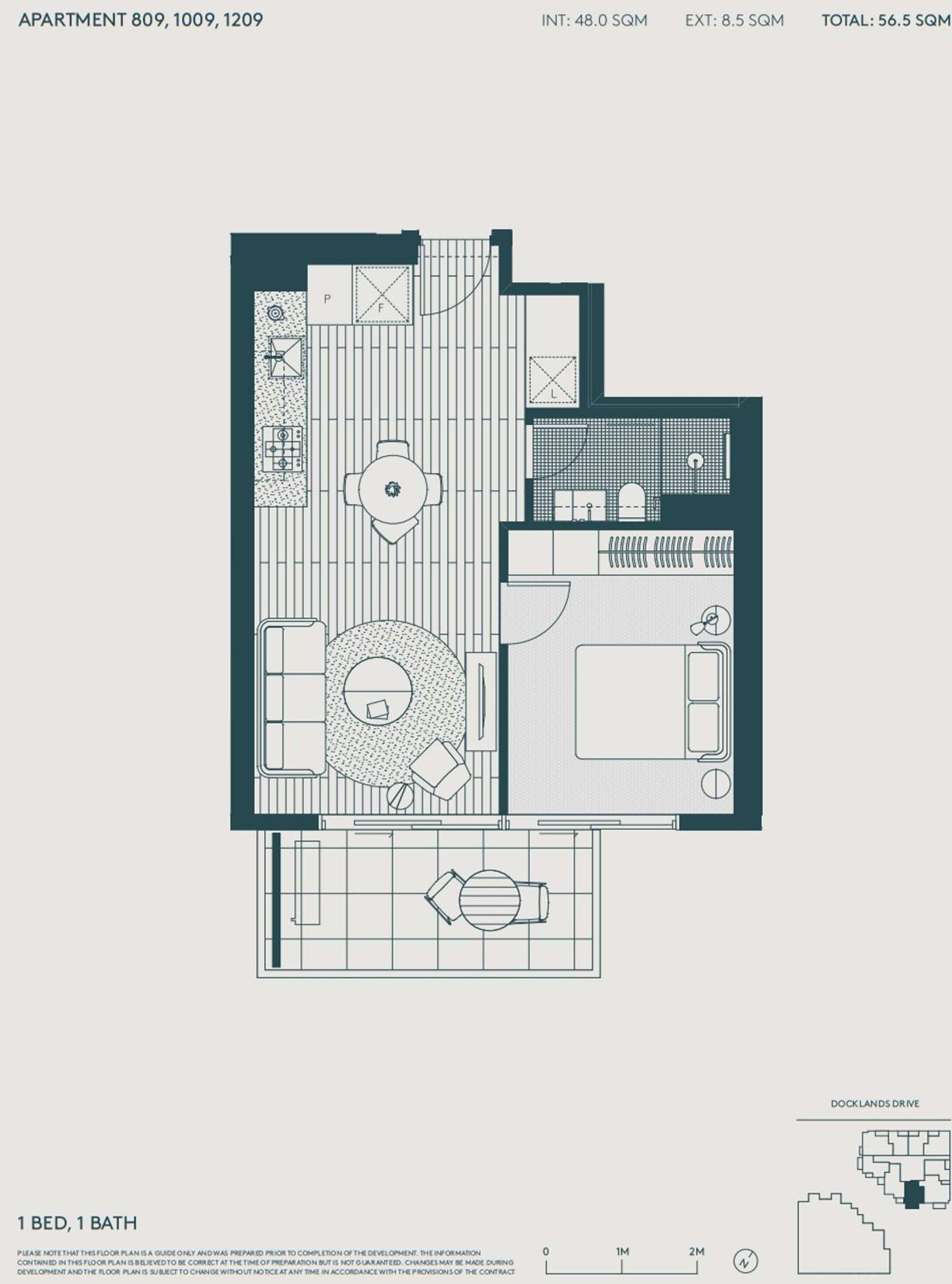 Floorplan of Homely apartment listing, Level8/387-395 Docklands Drive, Docklands VIC 3008