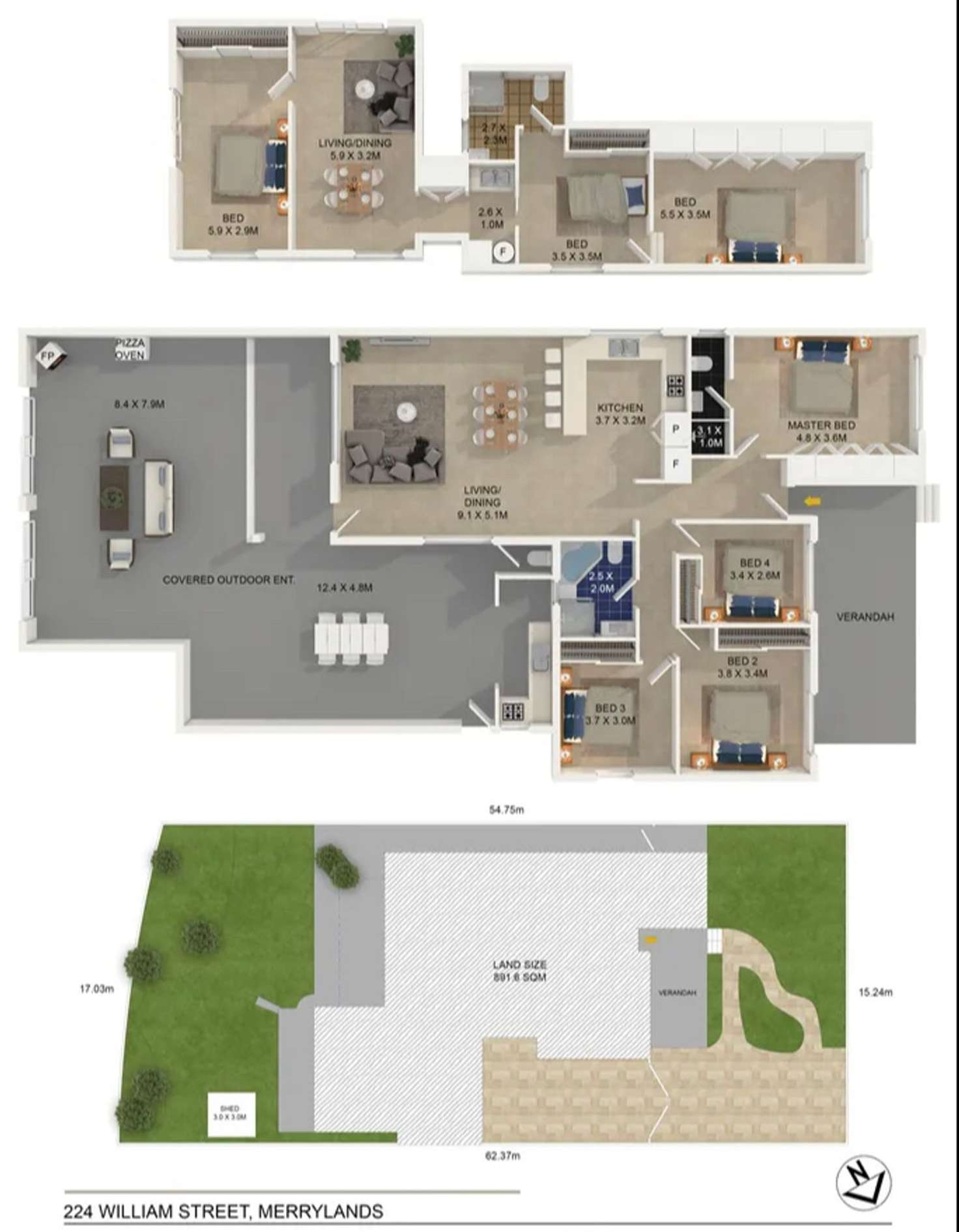 Floorplan of Homely house listing, 224 William Street, Merrylands NSW 2160