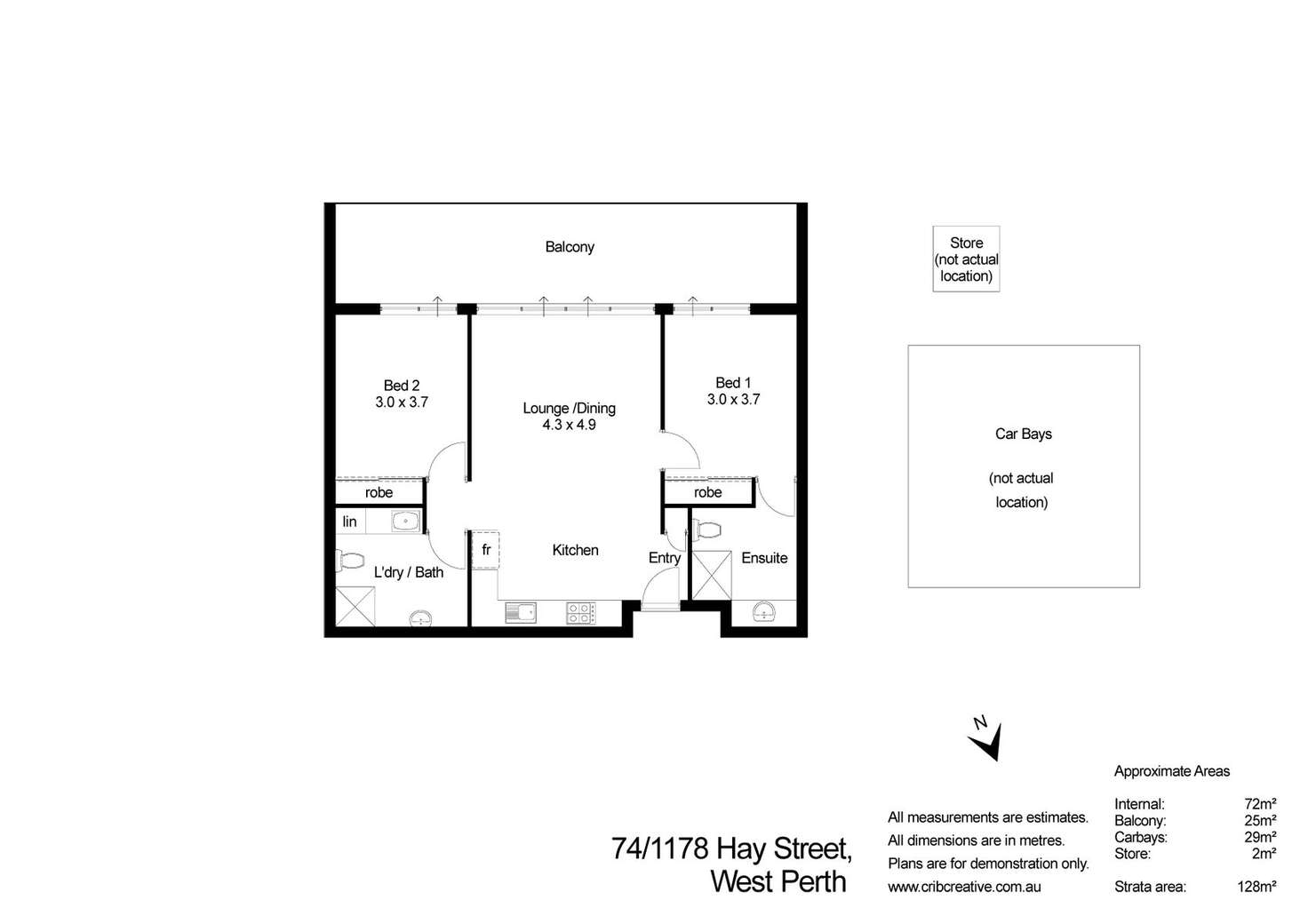 Floorplan of Homely apartment listing, 74/1178 Hay Street, West Perth WA 6005