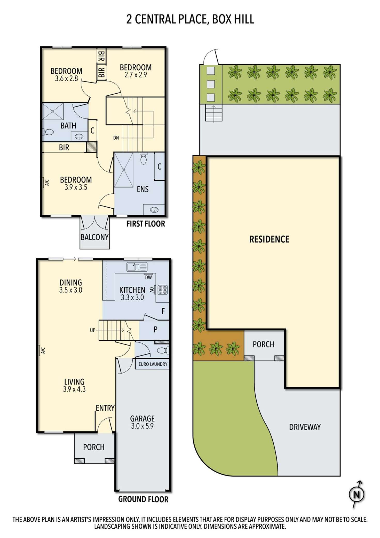Floorplan of Homely townhouse listing, 2 Central Place, Box Hill VIC 3128