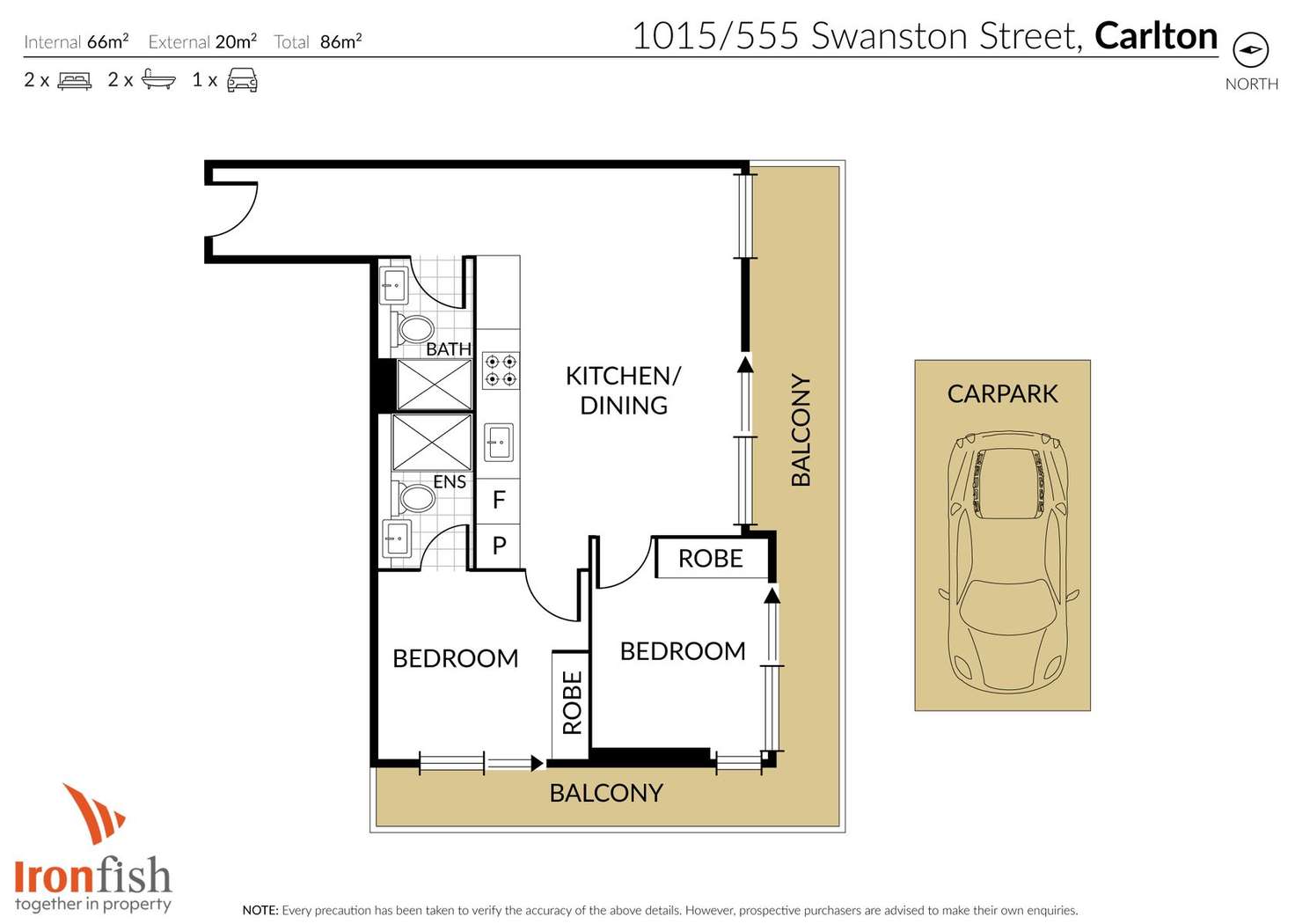 Floorplan of Homely apartment listing, 1015/555 Swanston Street, Carlton VIC 3053