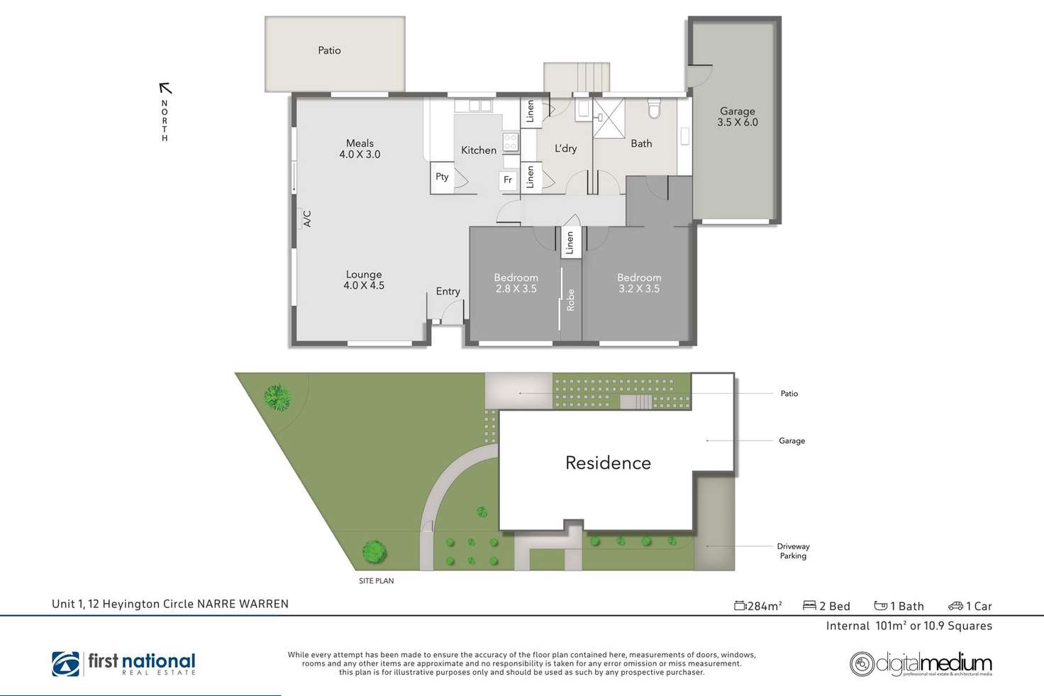 Floorplan of Homely unit listing, 1/12 Heyington Circle, Narre Warren VIC 3805