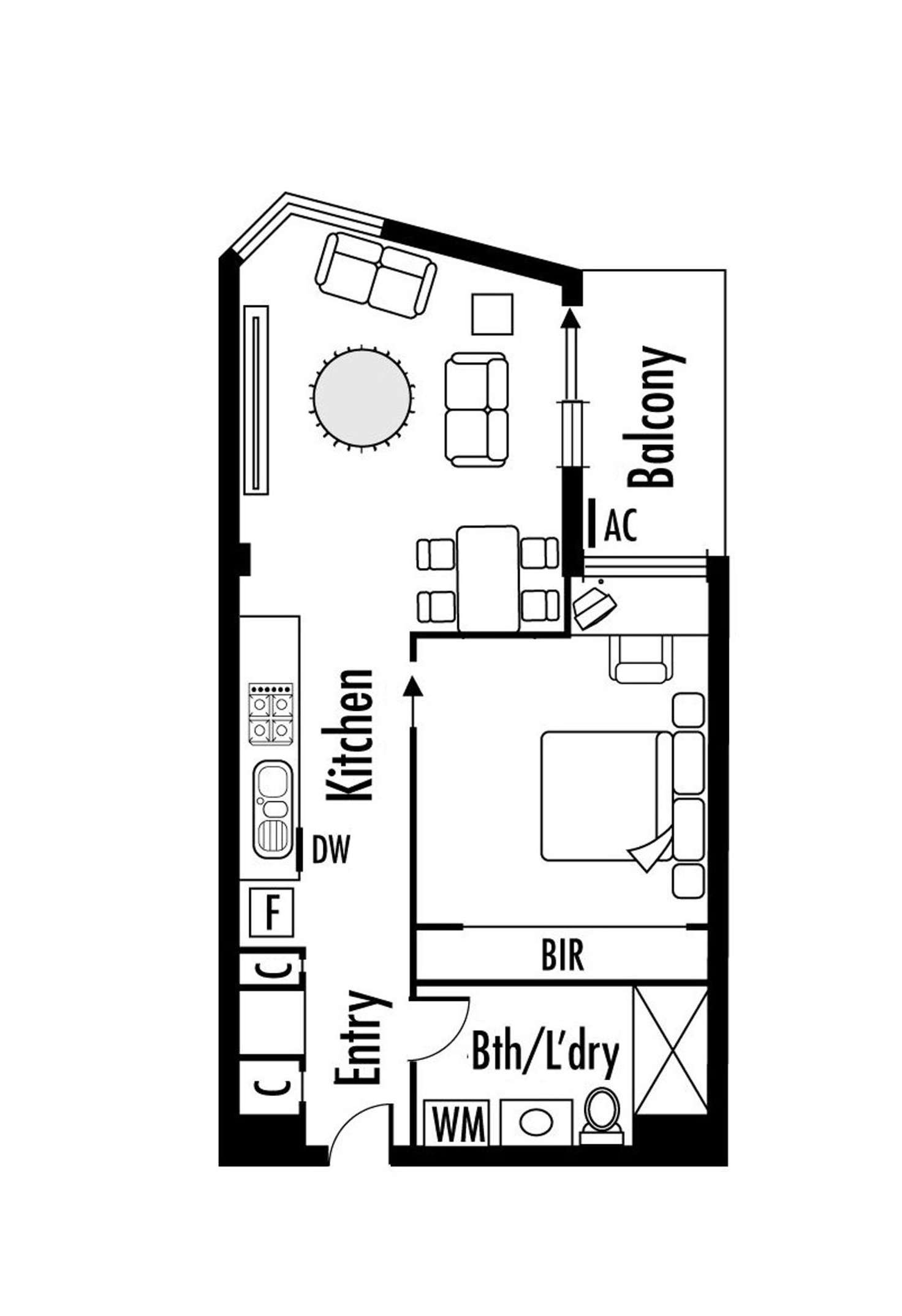 Floorplan of Homely apartment listing, 205/1 Lygon Street, Brunswick VIC 3056