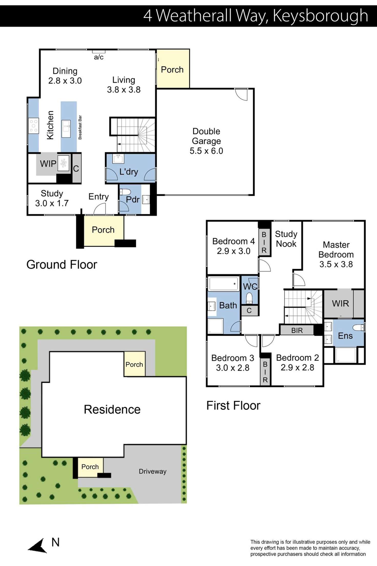 Floorplan of Homely house listing, 4 Weatherall Way, Keysborough VIC 3173