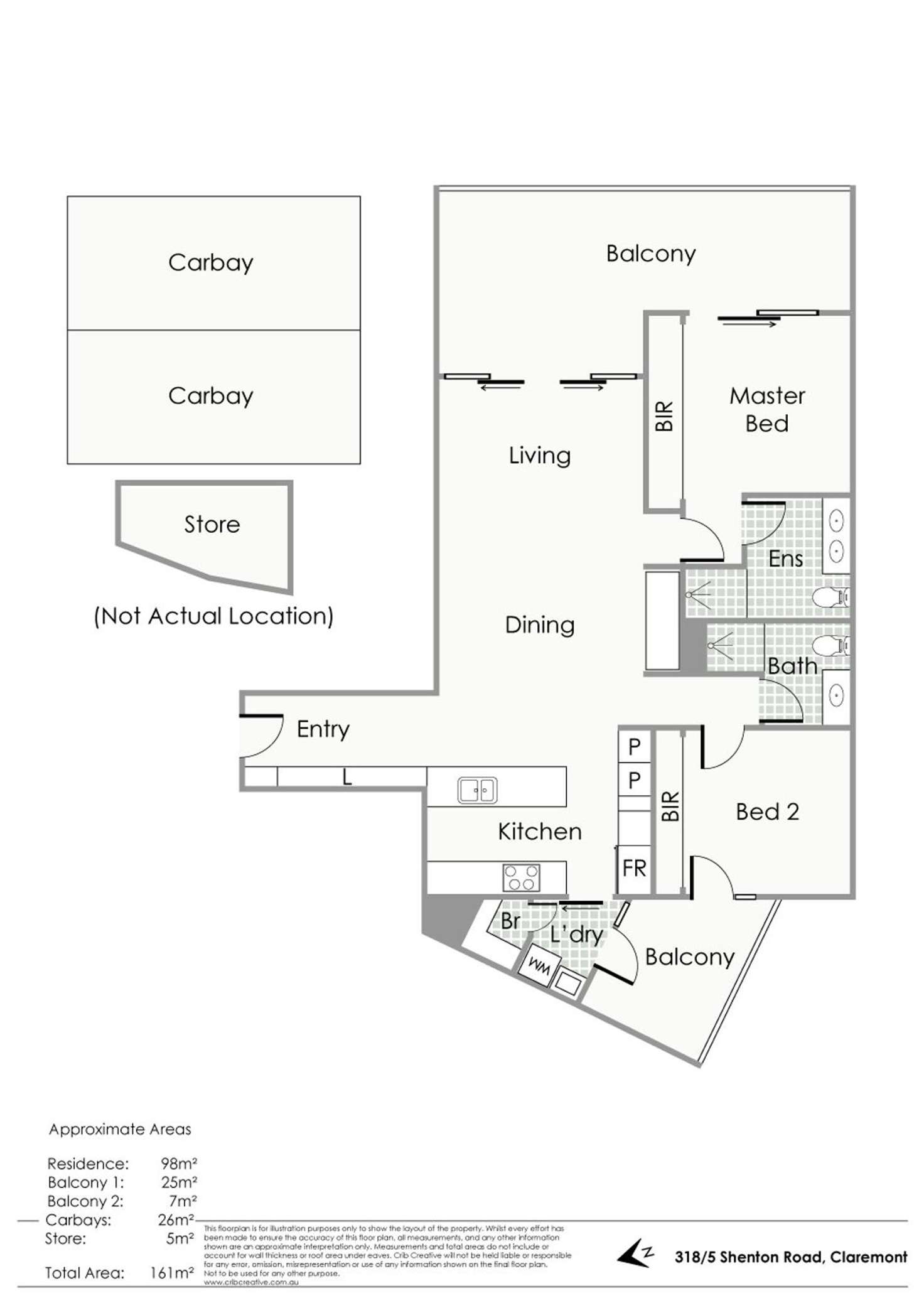 Floorplan of Homely apartment listing, 318/5 Shenton Road, Claremont WA 6010