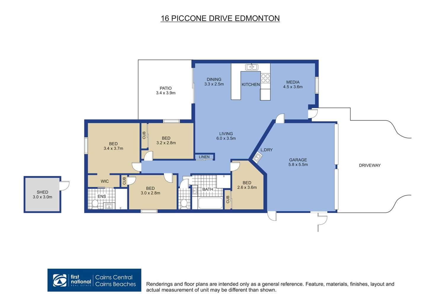 Floorplan of Homely house listing, 16 Piccone Drive, Edmonton QLD 4869
