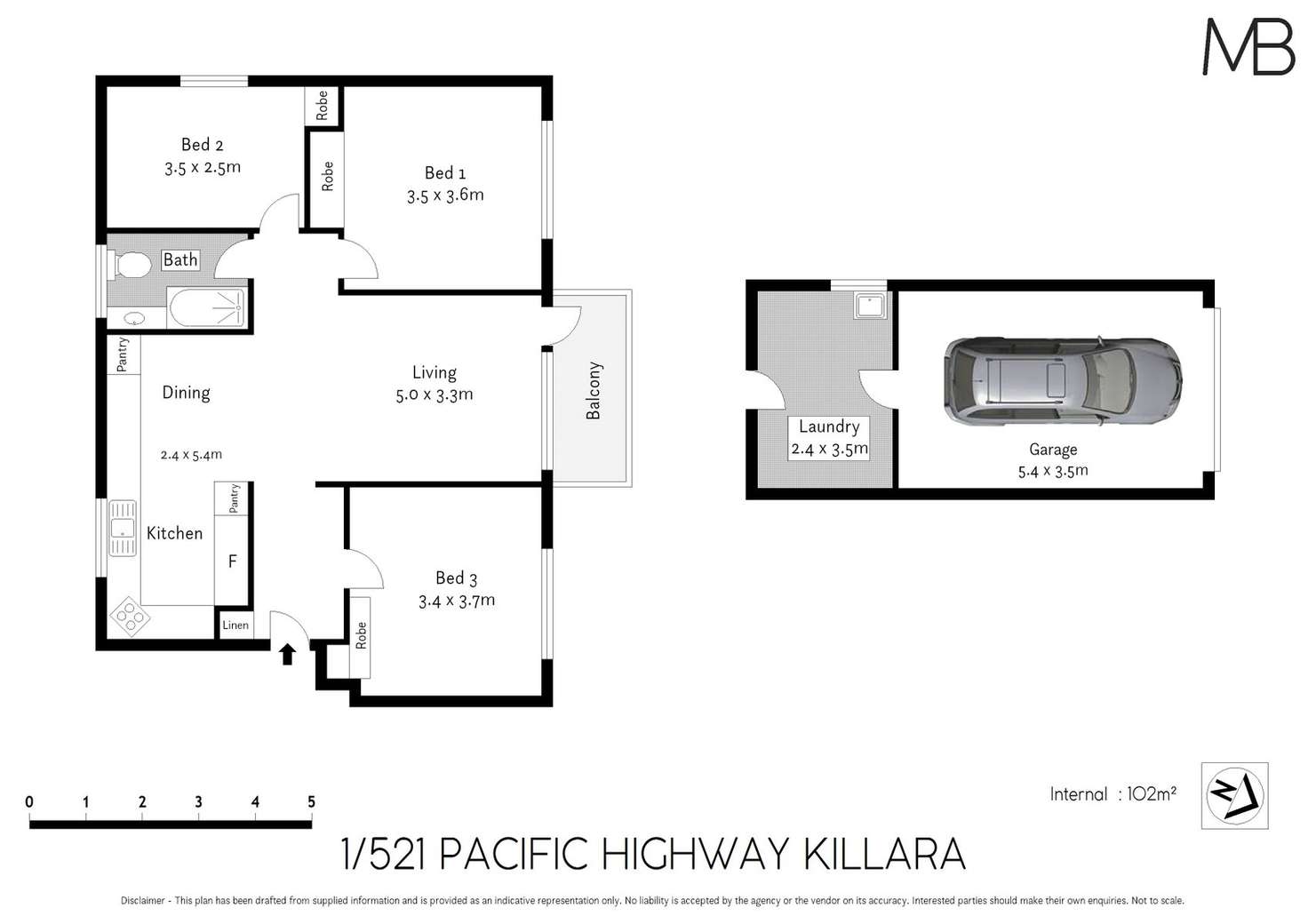 Floorplan of Homely unit listing, 1/521 Pacific Highway, Killara NSW 2071