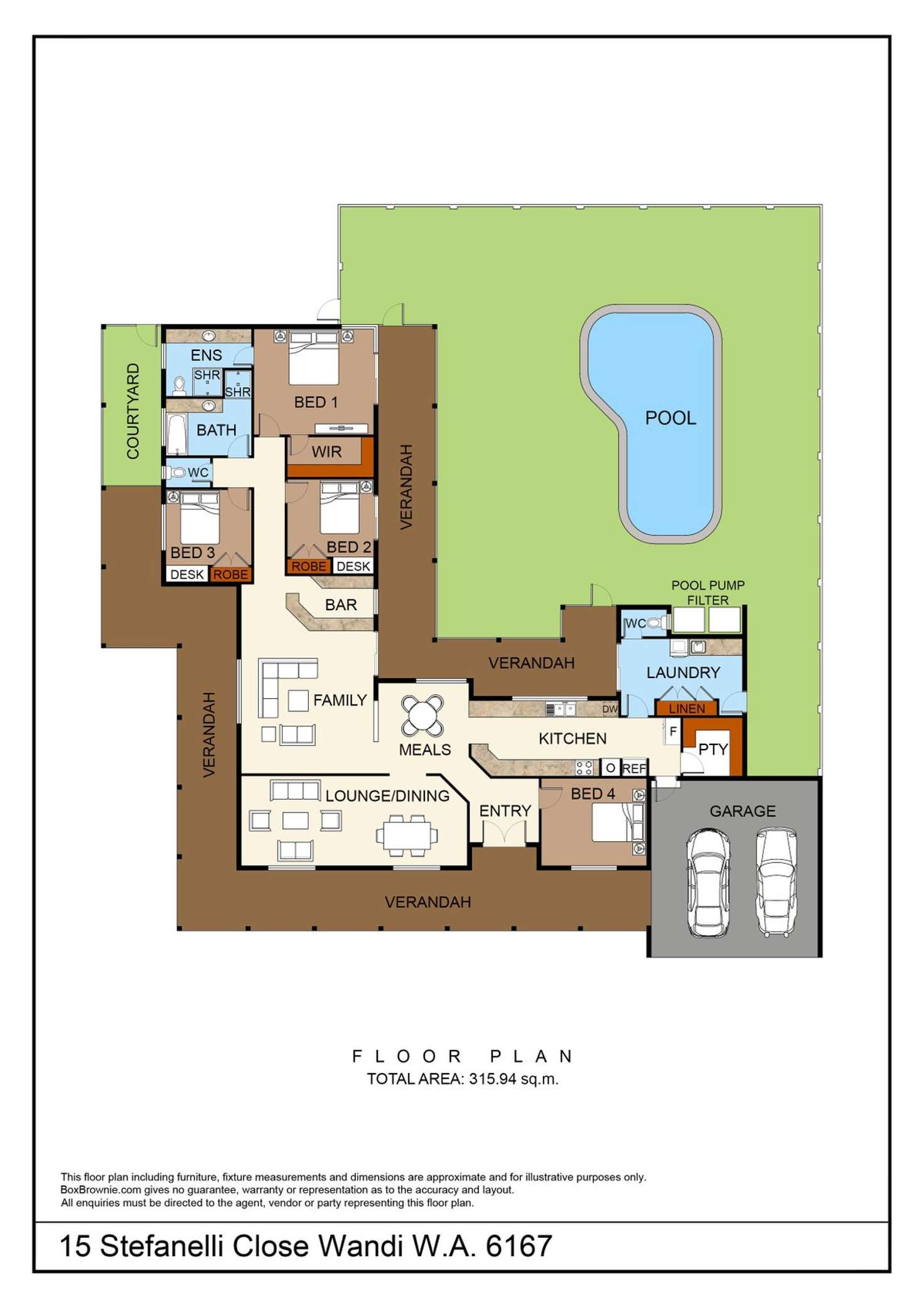 Floorplan of Homely house listing, 15 Stefanelli Close, Wandi WA 6167