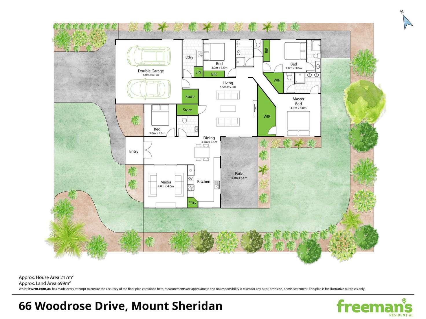 Floorplan of Homely house listing, 66 Woodrose Drive, Mount Sheridan QLD 4868