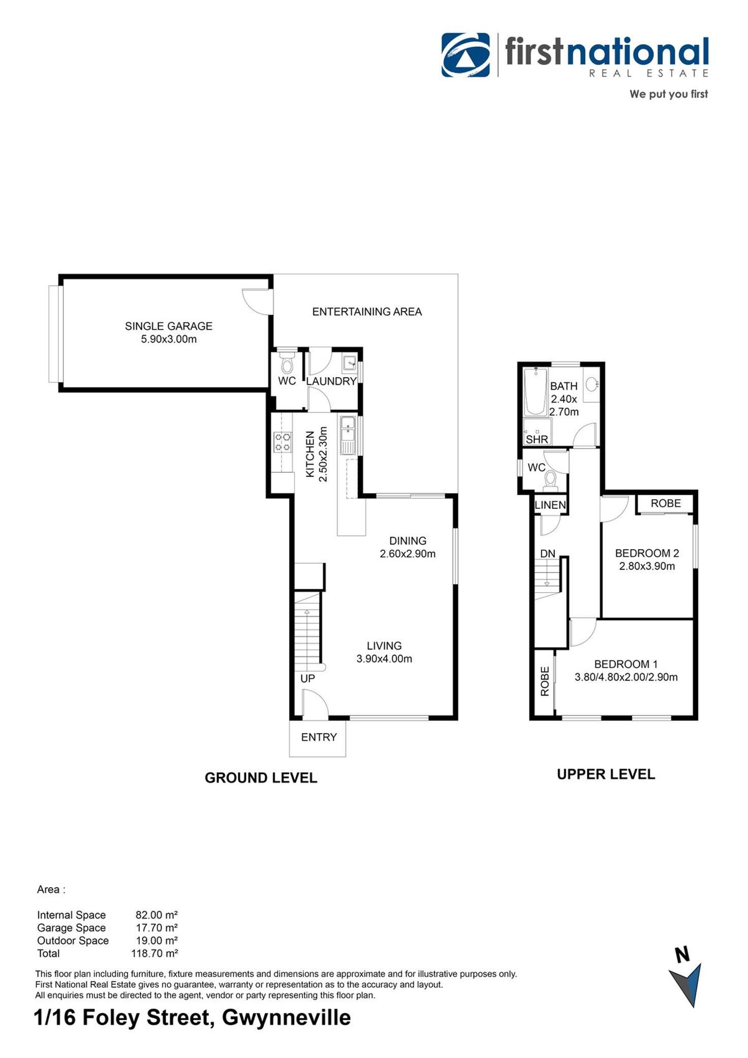 Floorplan of Homely townhouse listing, 1/16 Foley Street, Gwynneville NSW 2500