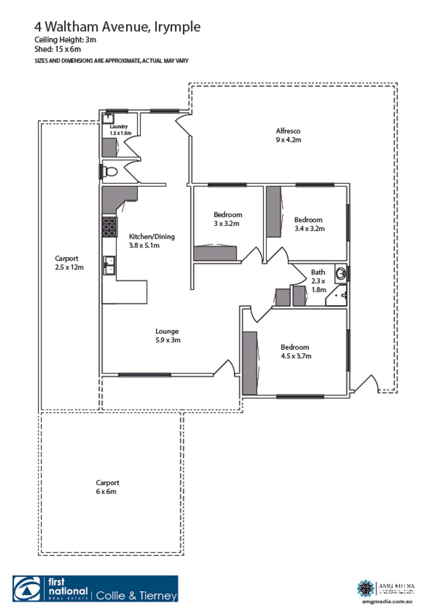 Floorplan of Homely house listing, 4 Waltham Avenue, Irymple VIC 3498