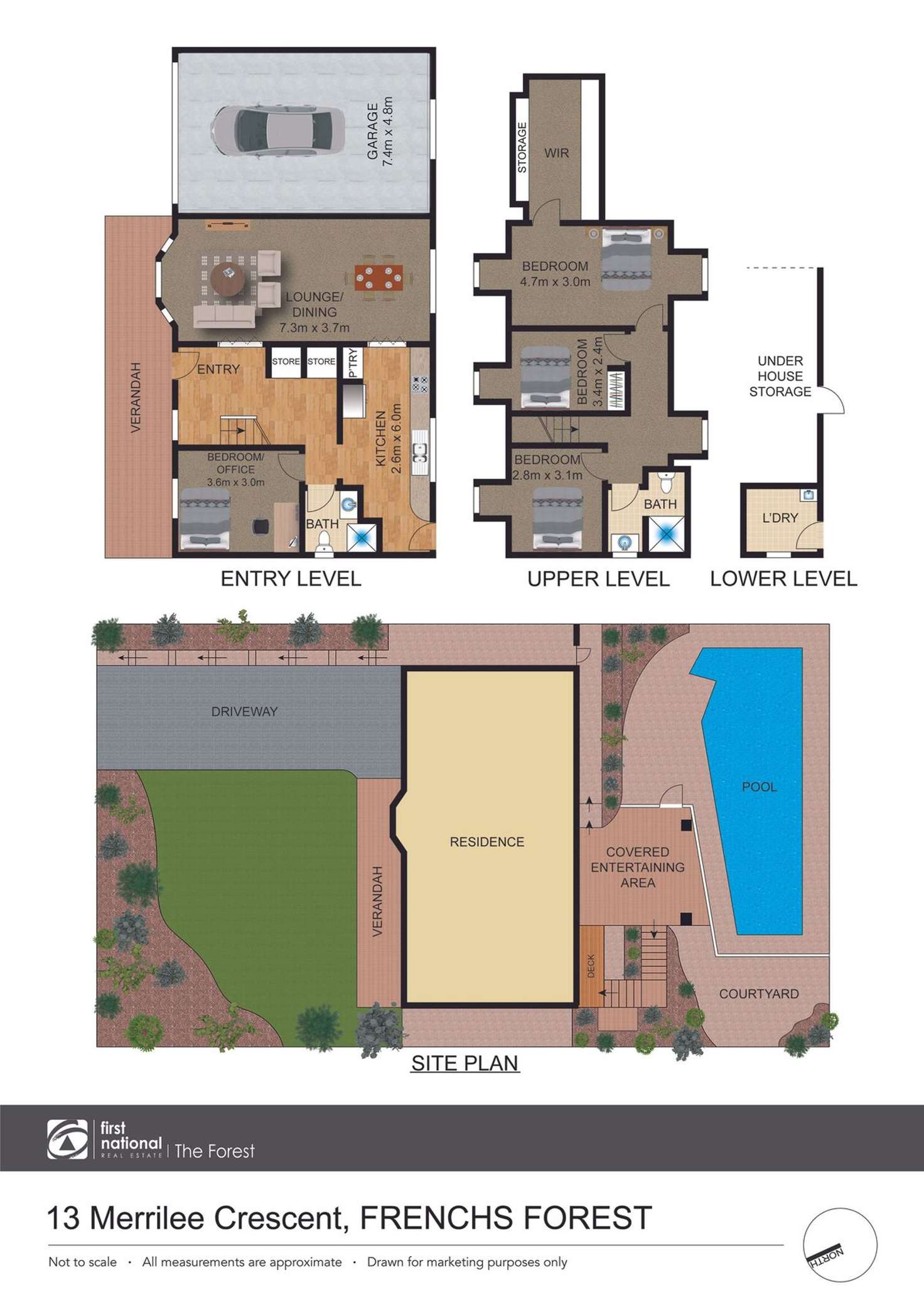 Floorplan of Homely house listing, 13 Merrilee Crescent, Frenchs Forest NSW 2086