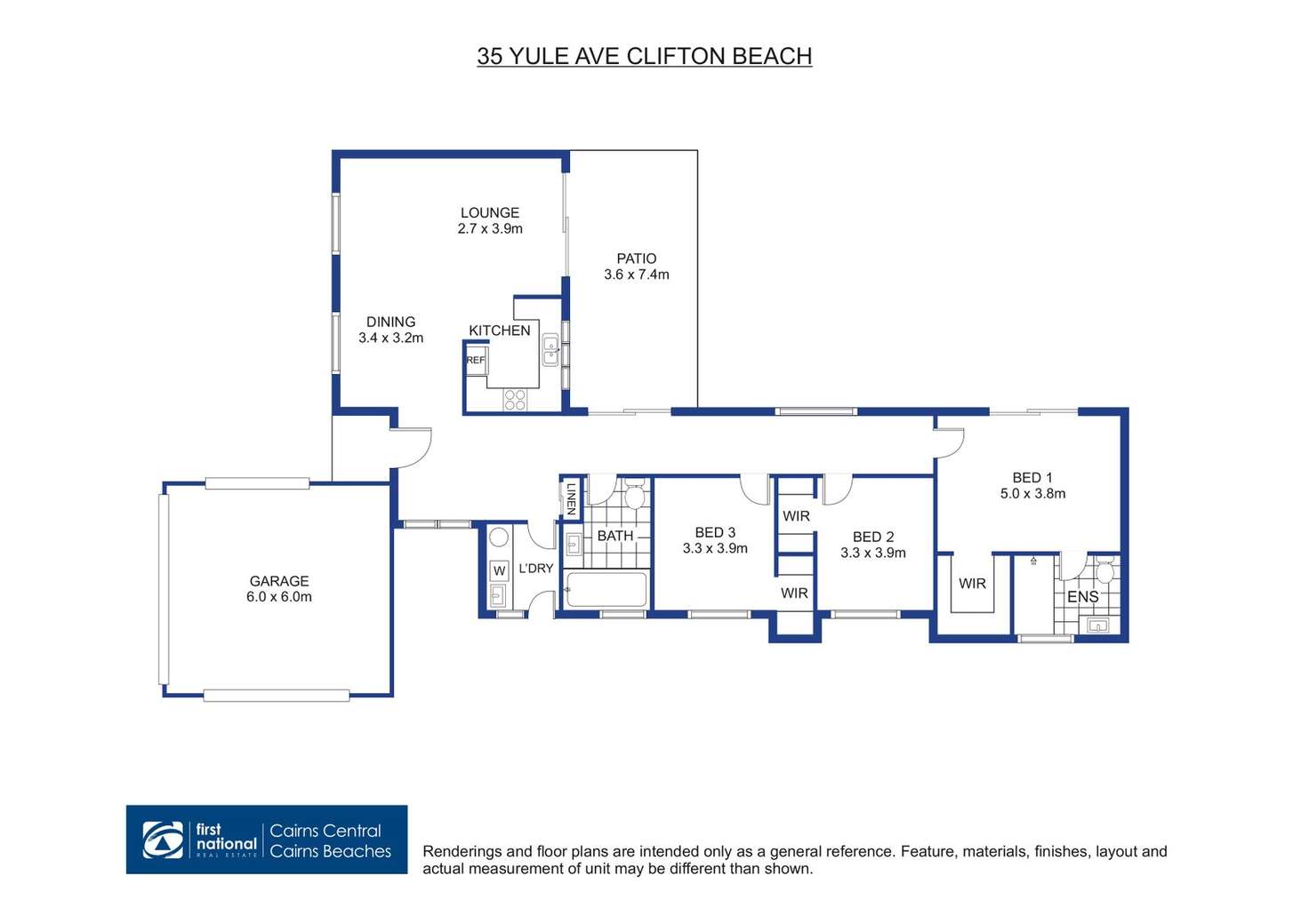Floorplan of Homely house listing, 35 Yule Avenue, Clifton Beach QLD 4879
