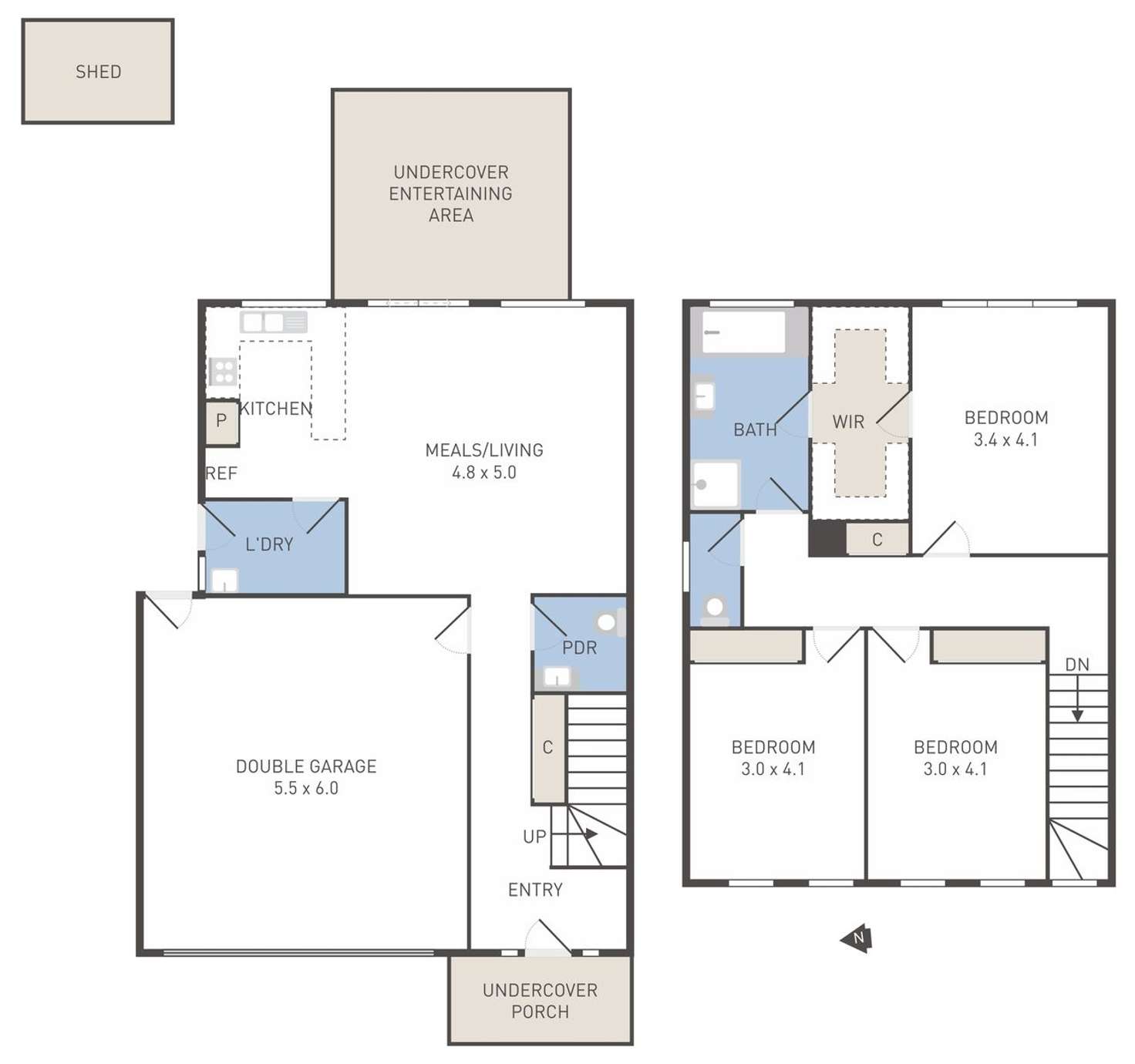 Floorplan of Homely townhouse listing, 6/2-4 Rutman Close, Werribee VIC 3030