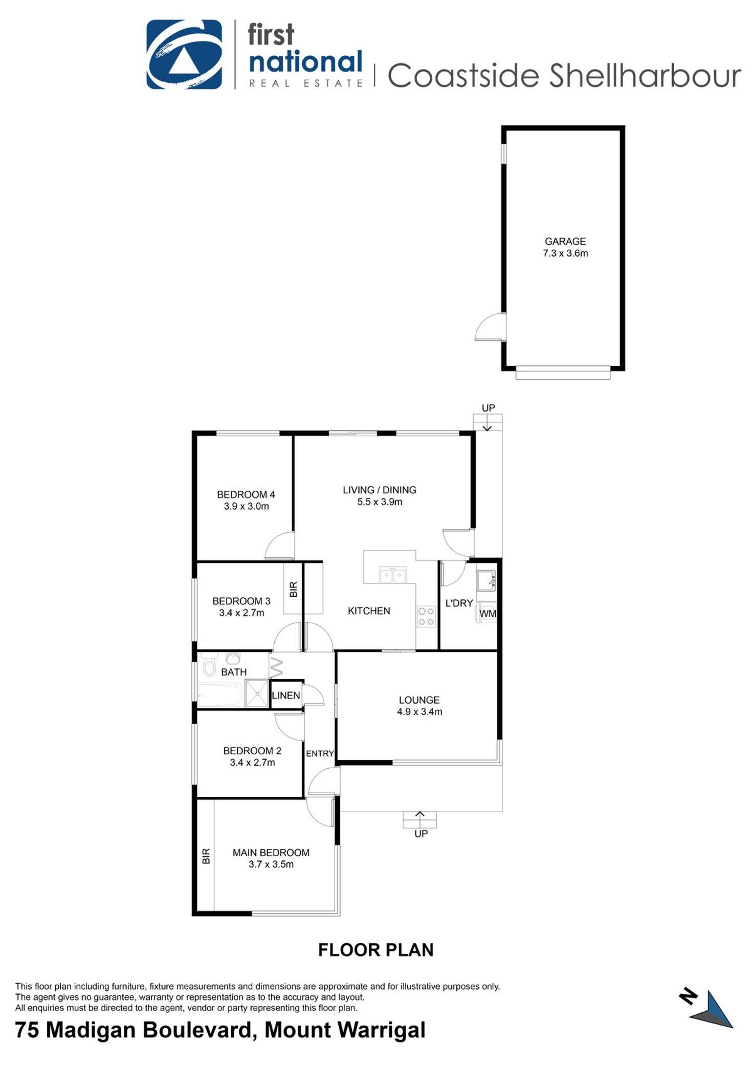 Floorplan of Homely house listing, 75 Madigan Boulevard, Mount Warrigal NSW 2528