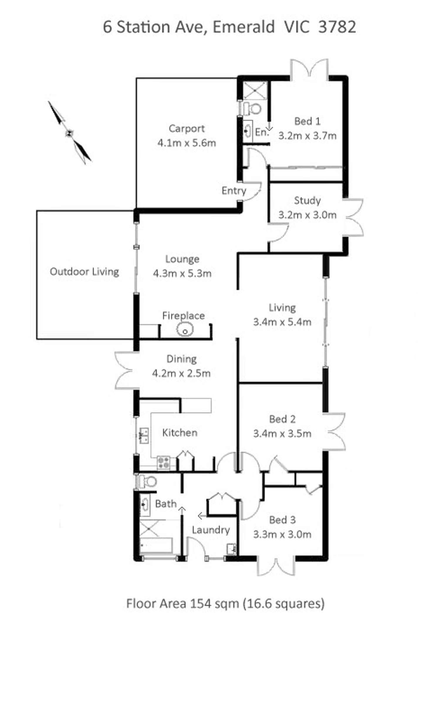 Floorplan of Homely house listing, 6 Station Avenue, Emerald VIC 3782