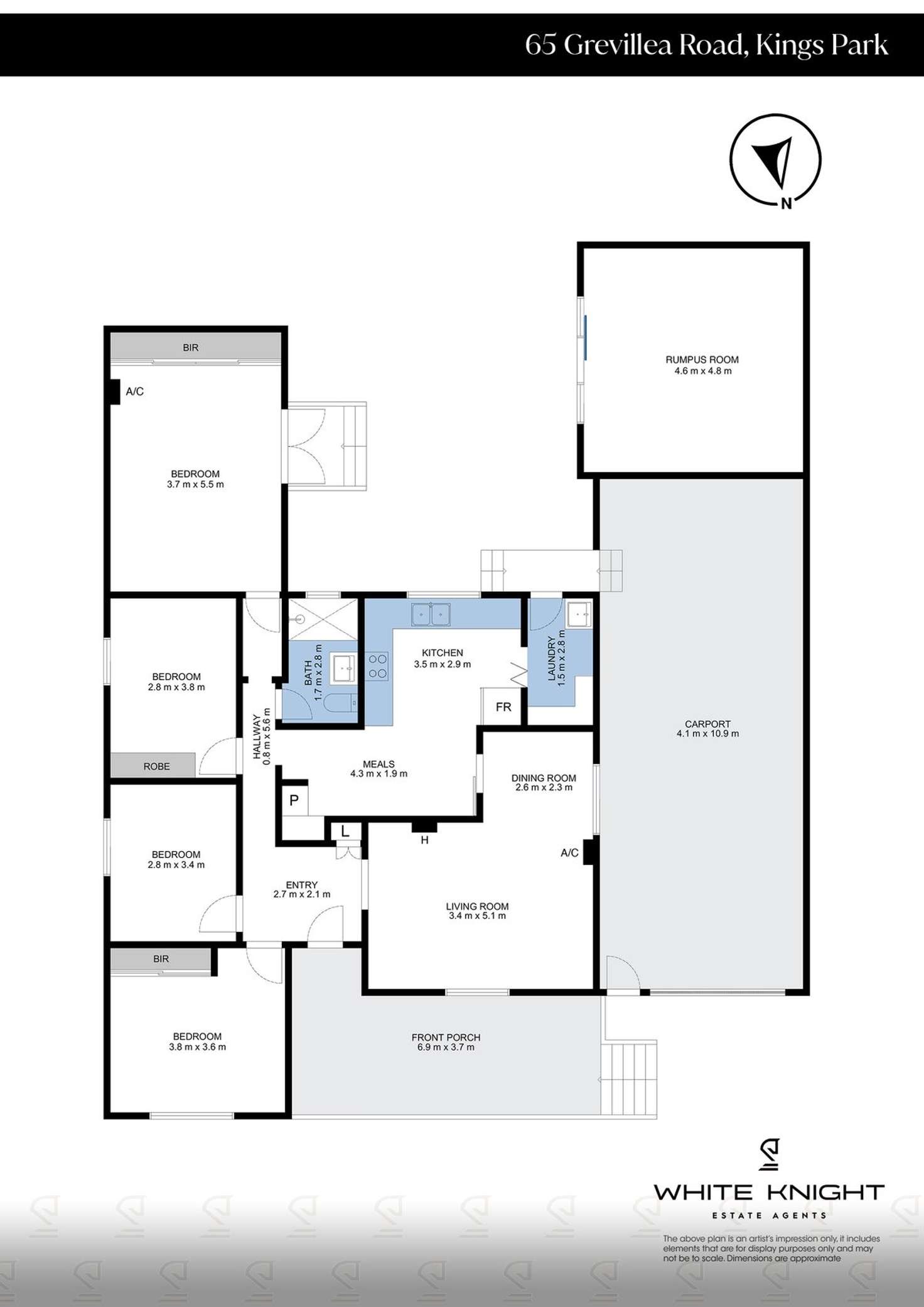 Floorplan of Homely house listing, 65 Grevillea Road, Kings Park VIC 3021