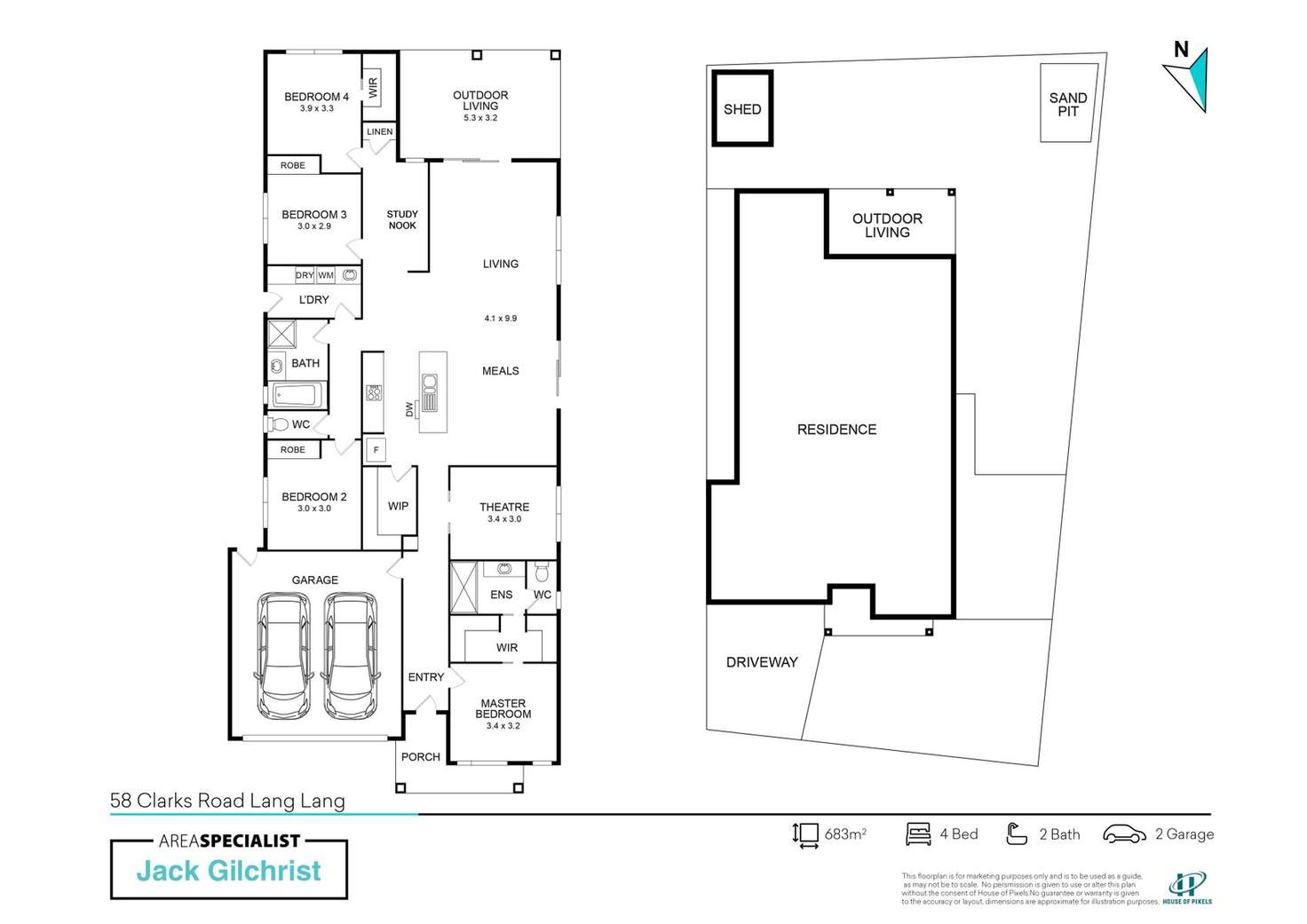 Floorplan of Homely house listing, 58 Clarks Road, Lang Lang VIC 3984