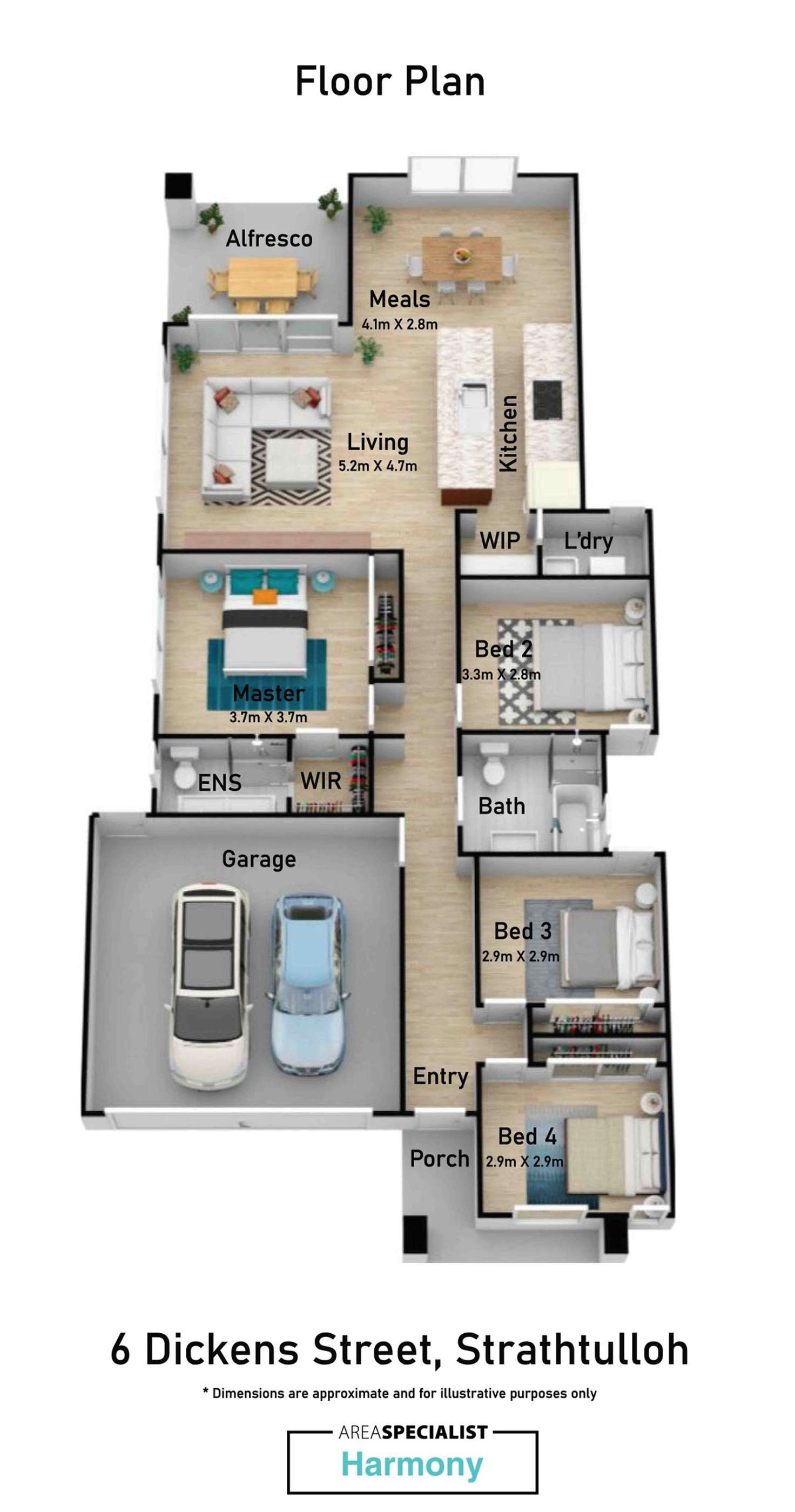 Floorplan of Homely house listing, 6 Dickens Street, Strathtulloh VIC 3338