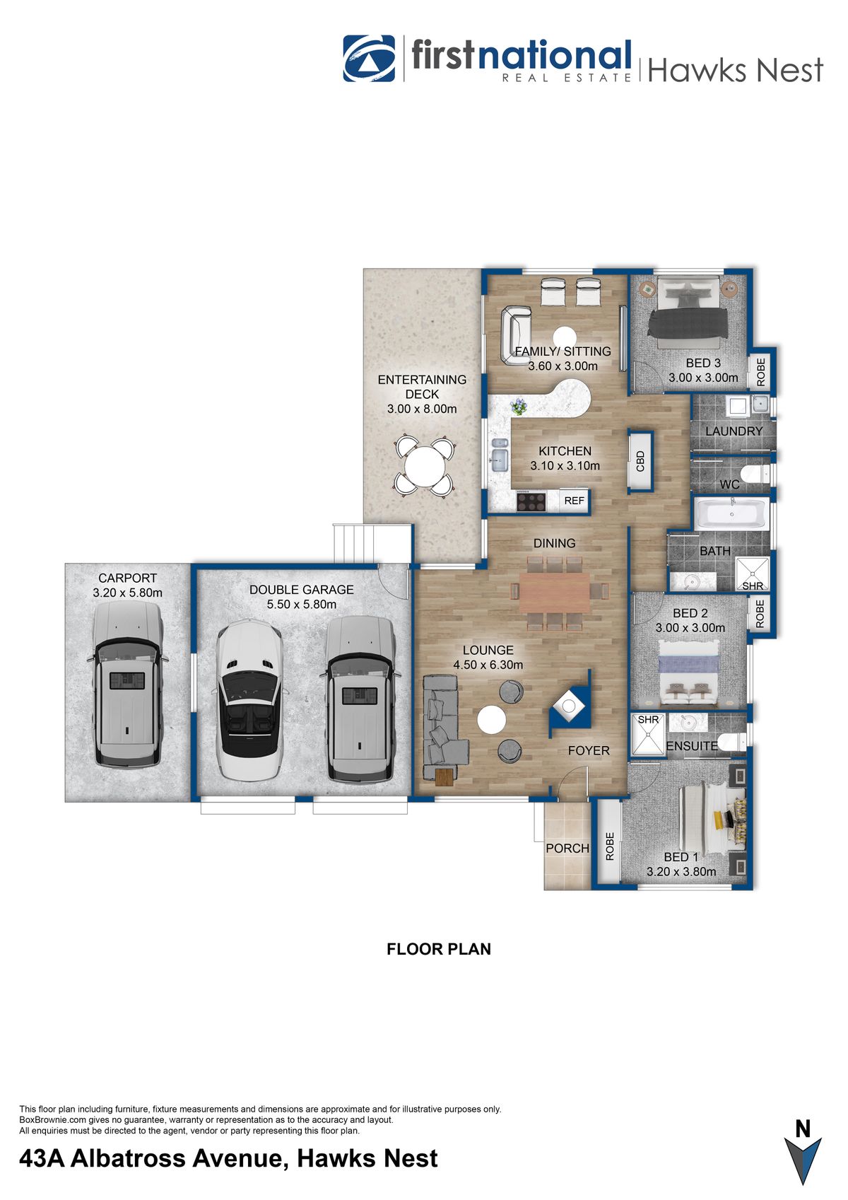 Floorplan of Homely house listing, 43A Albatross Avenue, Hawks Nest NSW 2324