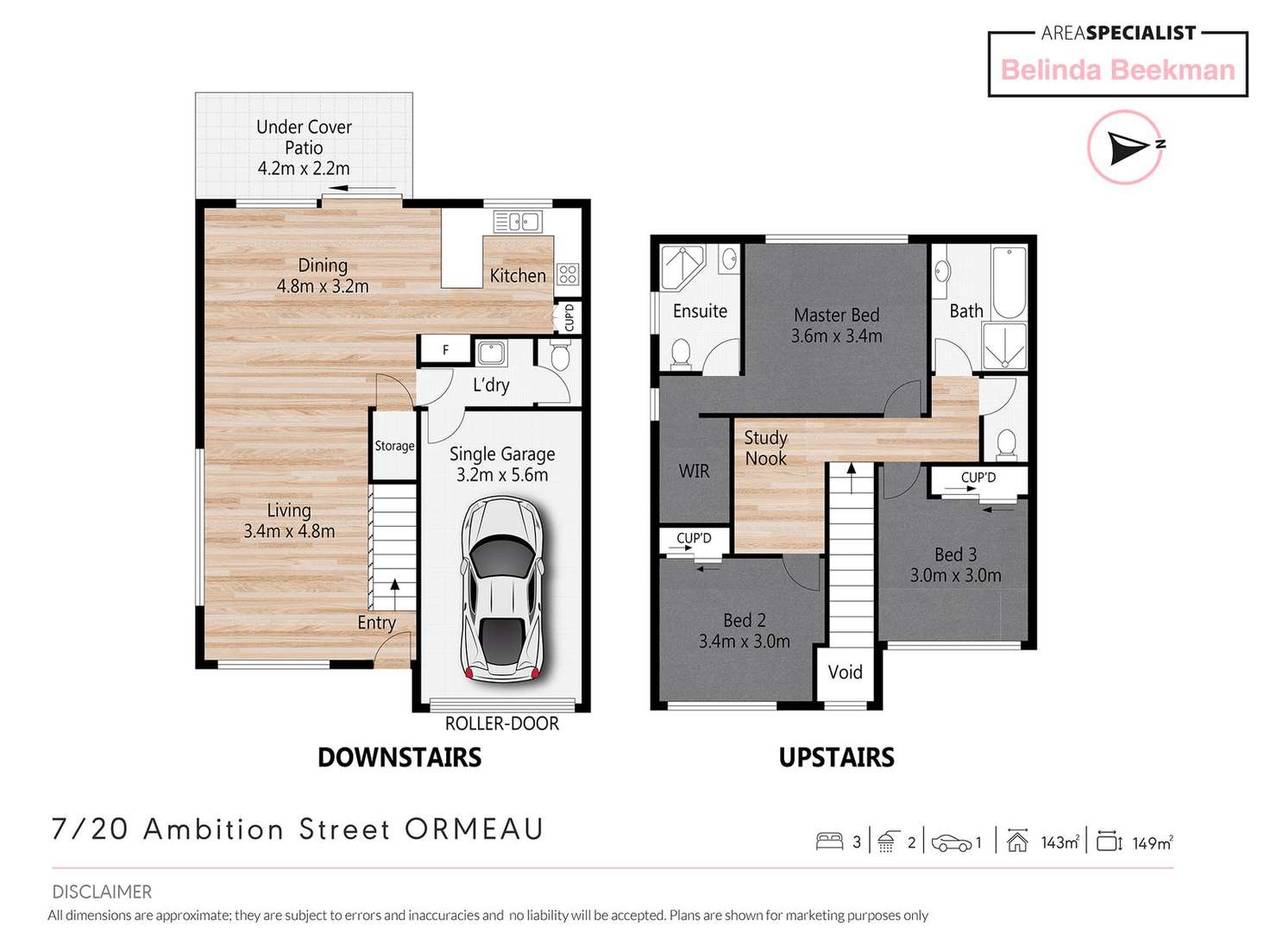 Floorplan of Homely townhouse listing, 7/20 Ambition Street, Ormeau QLD 4208