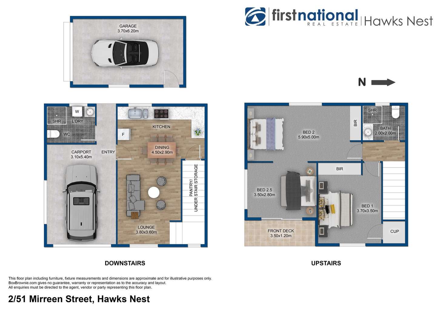 Floorplan of Homely semiDetached listing, 2/51 Mirreen Street, Hawks Nest NSW 2324