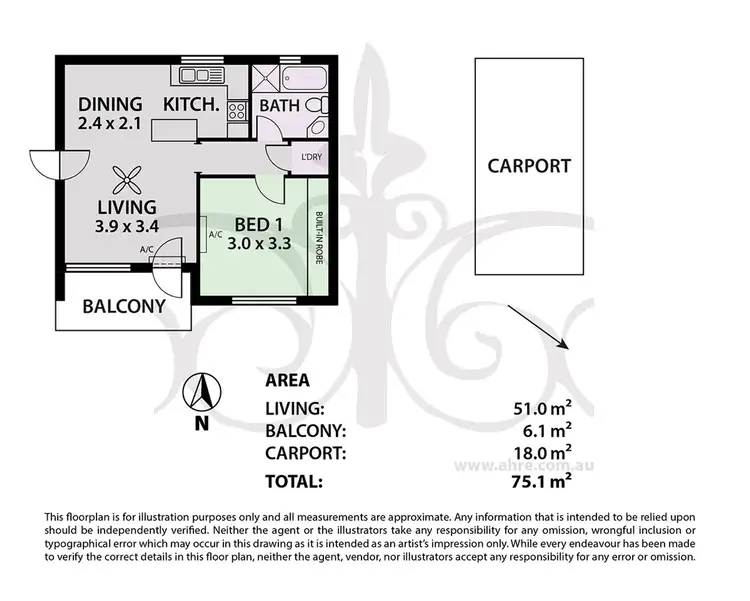 Floorplan of Homely unit listing, Unit 14/16-18 L'Estrange St, Glenside SA 5065