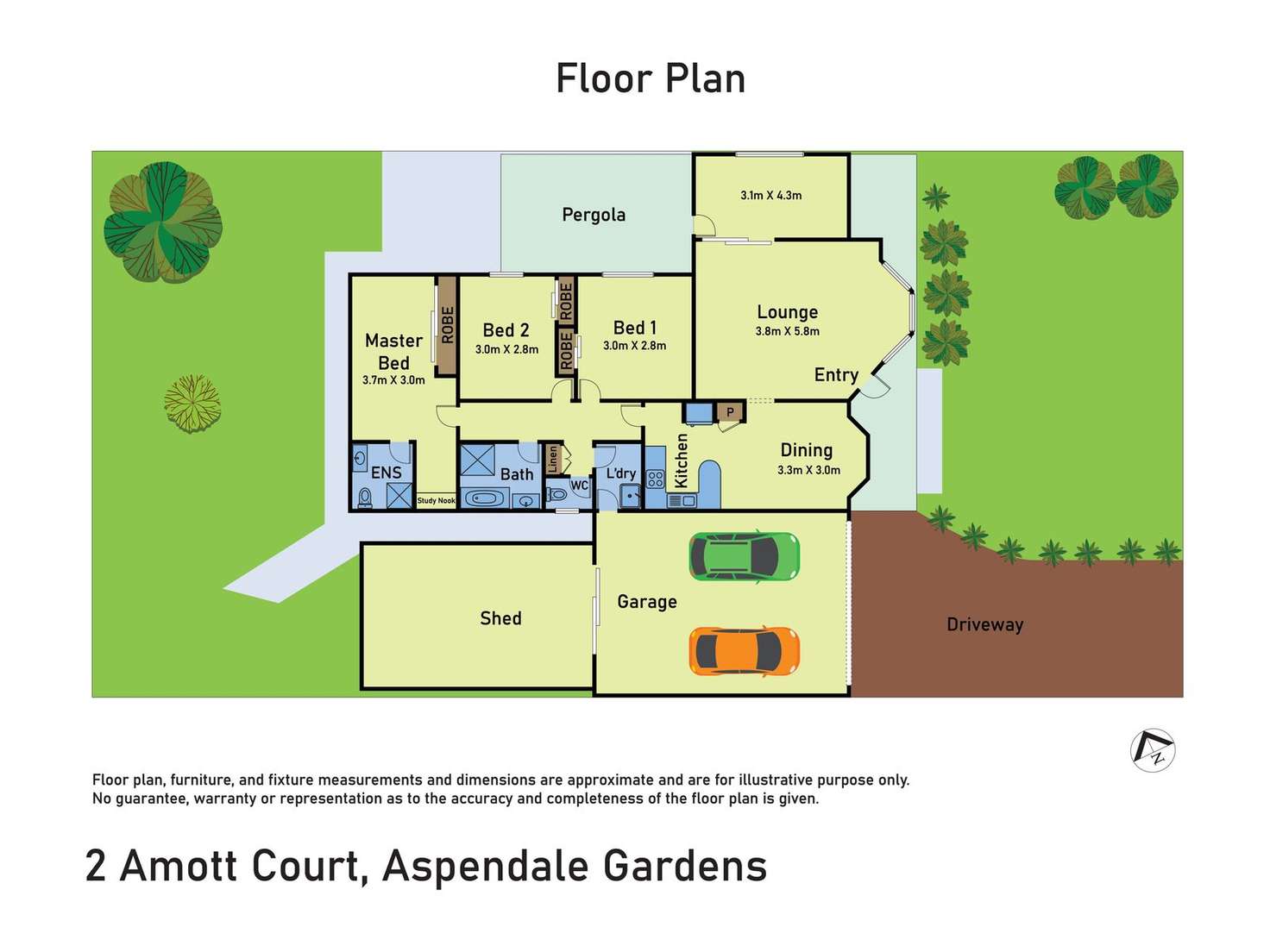 Floorplan of Homely house listing, 2 Amott Court, Aspendale Gardens VIC 3195