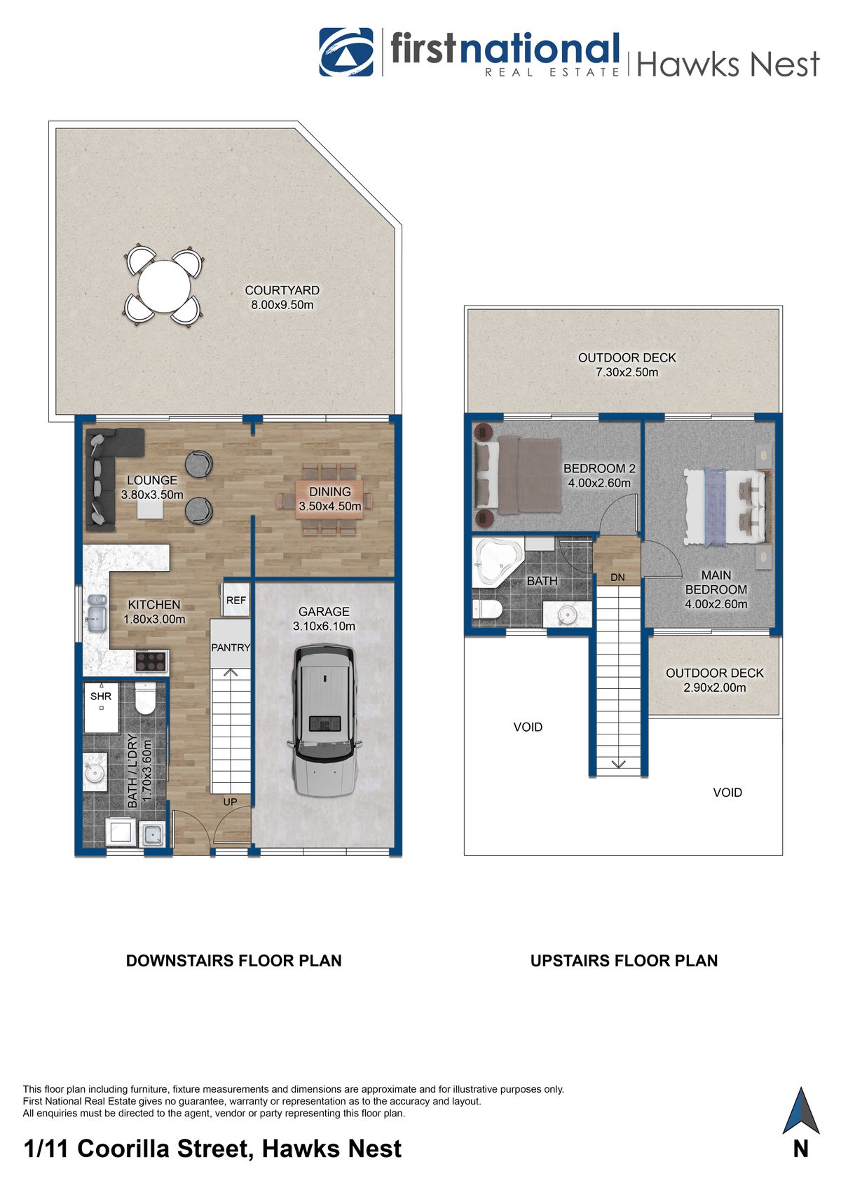 Floorplan of Homely townhouse listing, 1/11 Coorilla Street, Hawks Nest NSW 2324