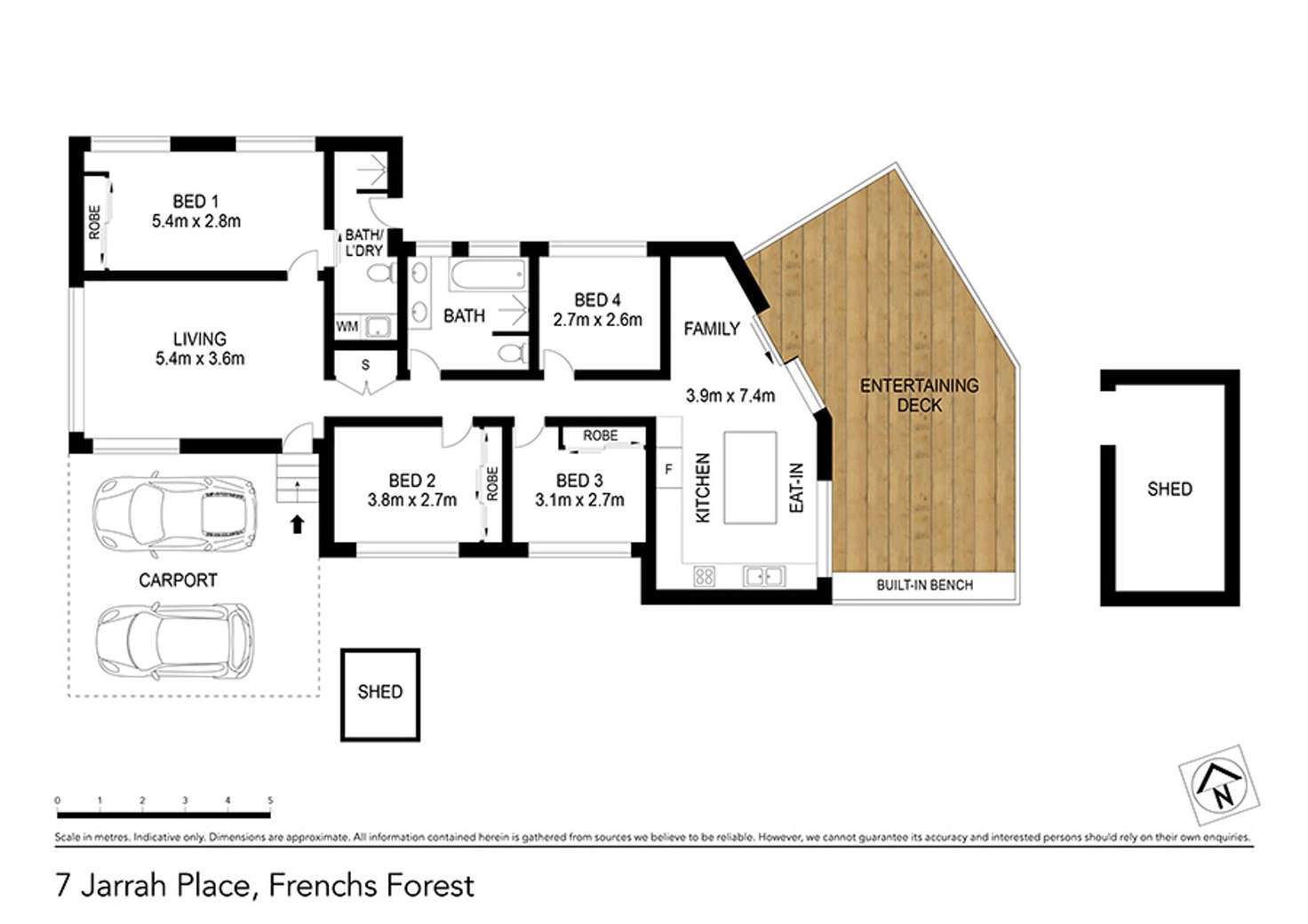 Floorplan of Homely house listing, 7 Jarrah Place, Frenchs Forest NSW 2086