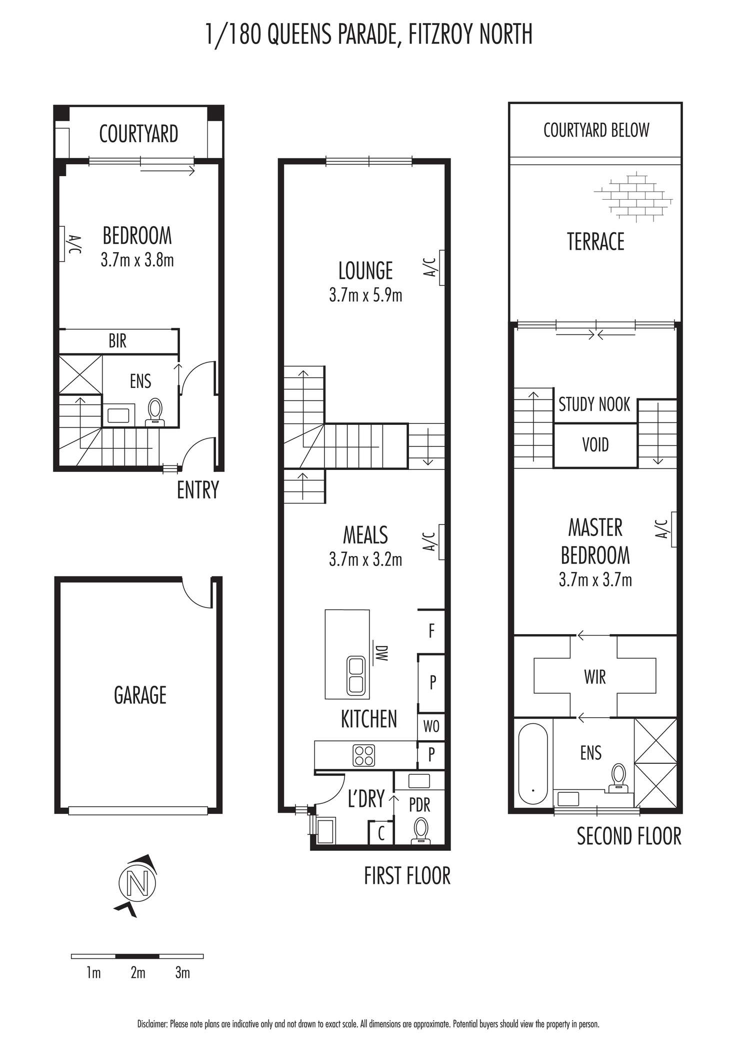 Floorplan of Homely townhouse listing, 1/180 Queens Parade, Fitzroy North VIC 3068