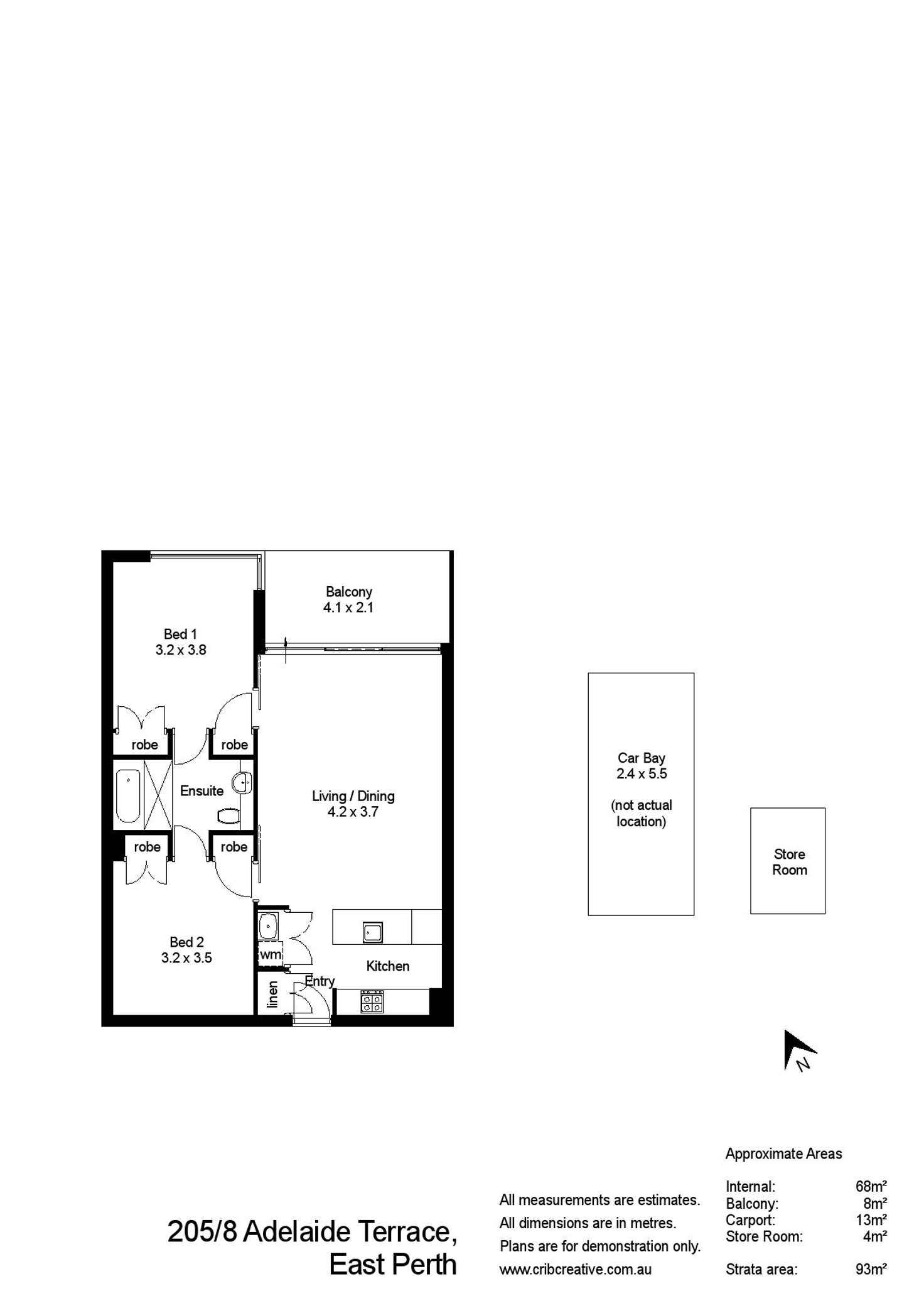 Floorplan of Homely apartment listing, 205/8 Adelaide Terrace, East Perth WA 6004
