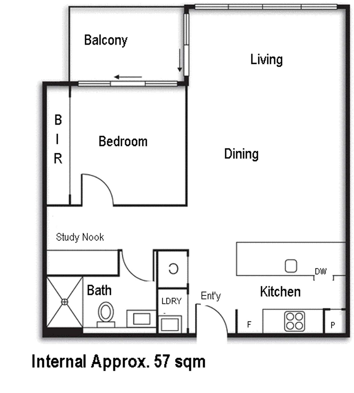 Floorplan of Homely apartment listing, 205/70 Queens Rd, Melbourne VIC 3004