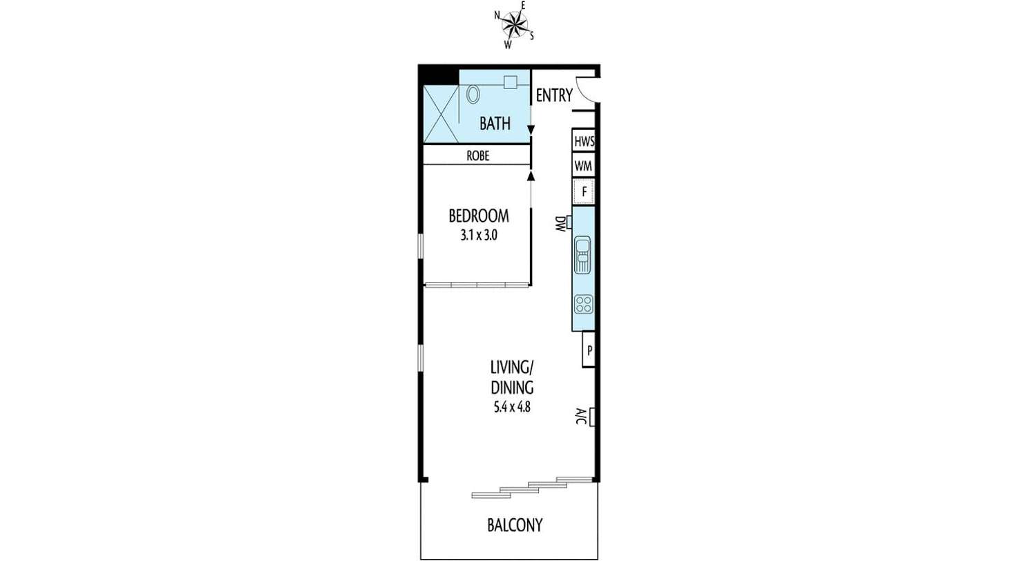Floorplan of Homely apartment listing, 401/20-22 McKillop Street, Melbourne VIC 3000