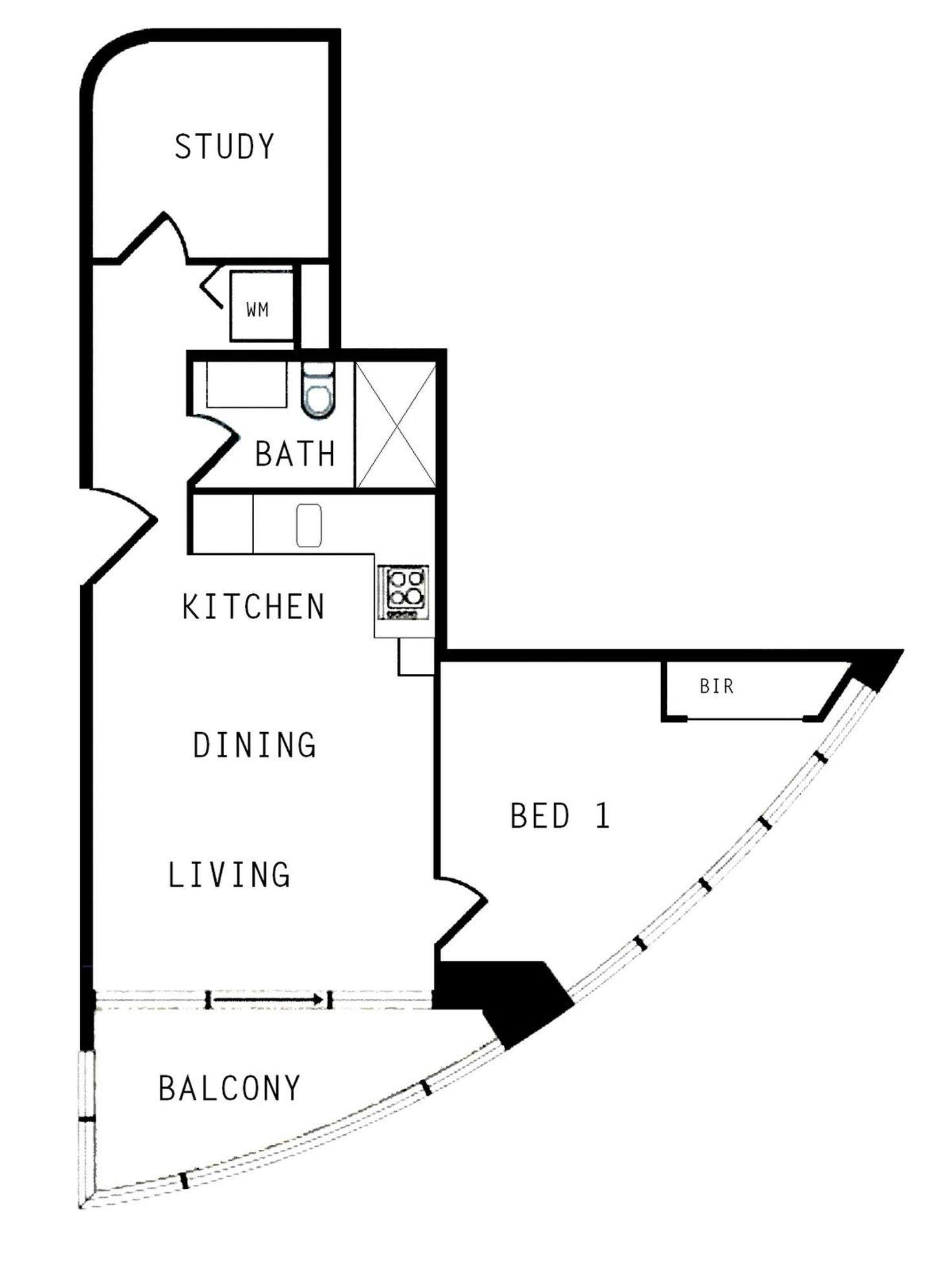 Floorplan of Homely apartment listing, 1608/9 Power Street, Southbank VIC 3006