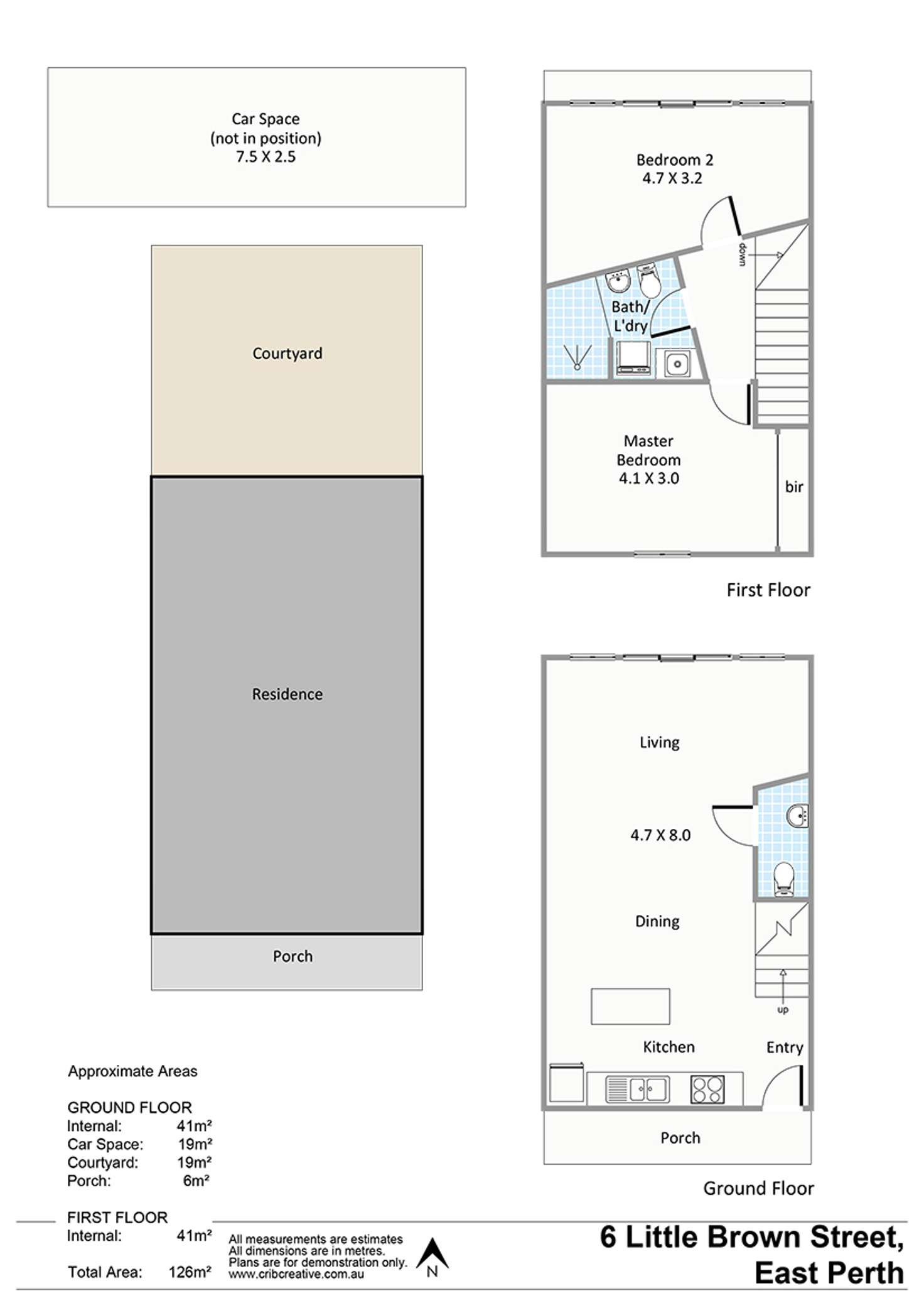 Floorplan of Homely house listing, 6 Little Brown Street, East Perth WA 6004