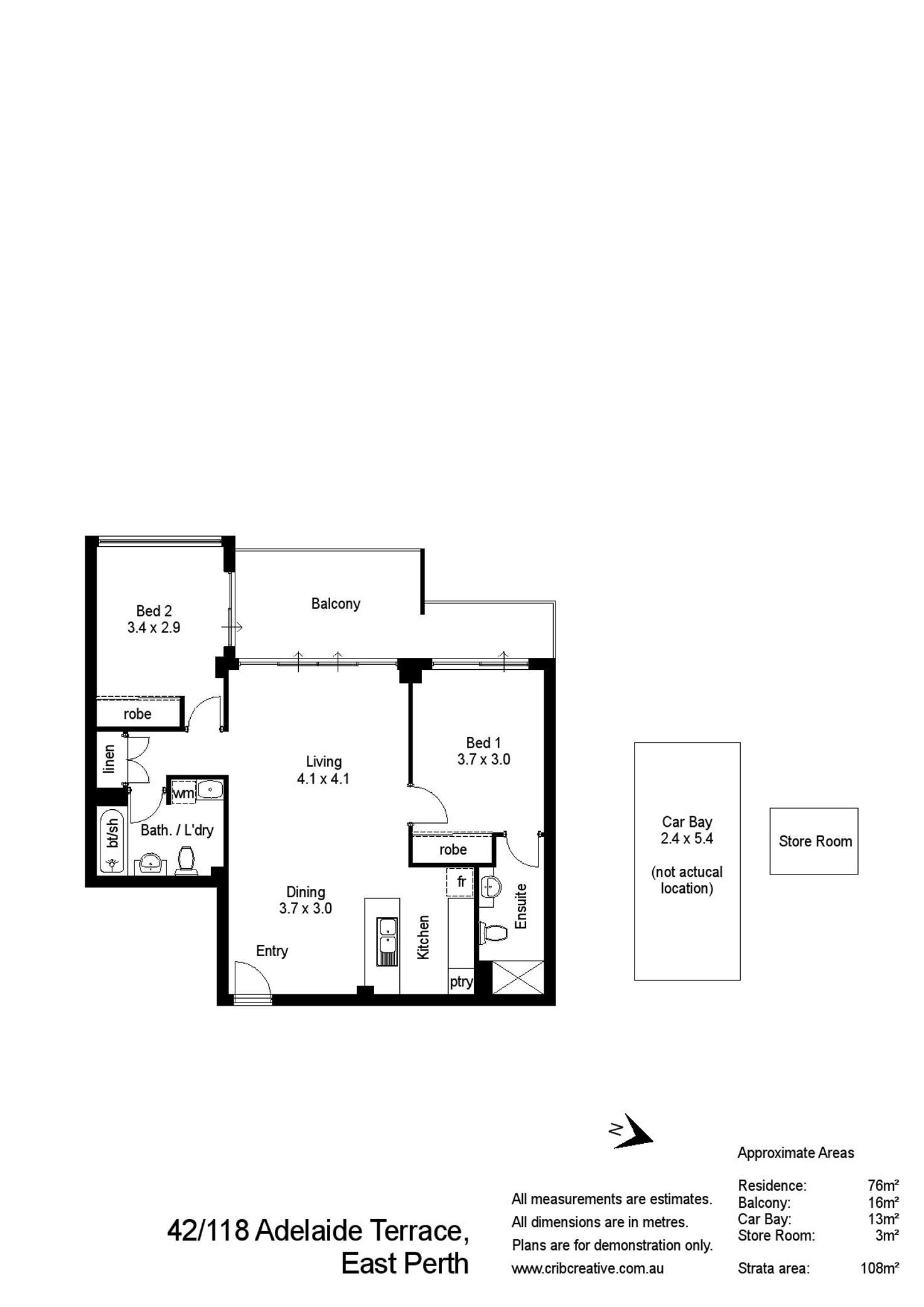 Floorplan of Homely apartment listing, 42/118 Adelaide Terrace, East Perth WA 6004