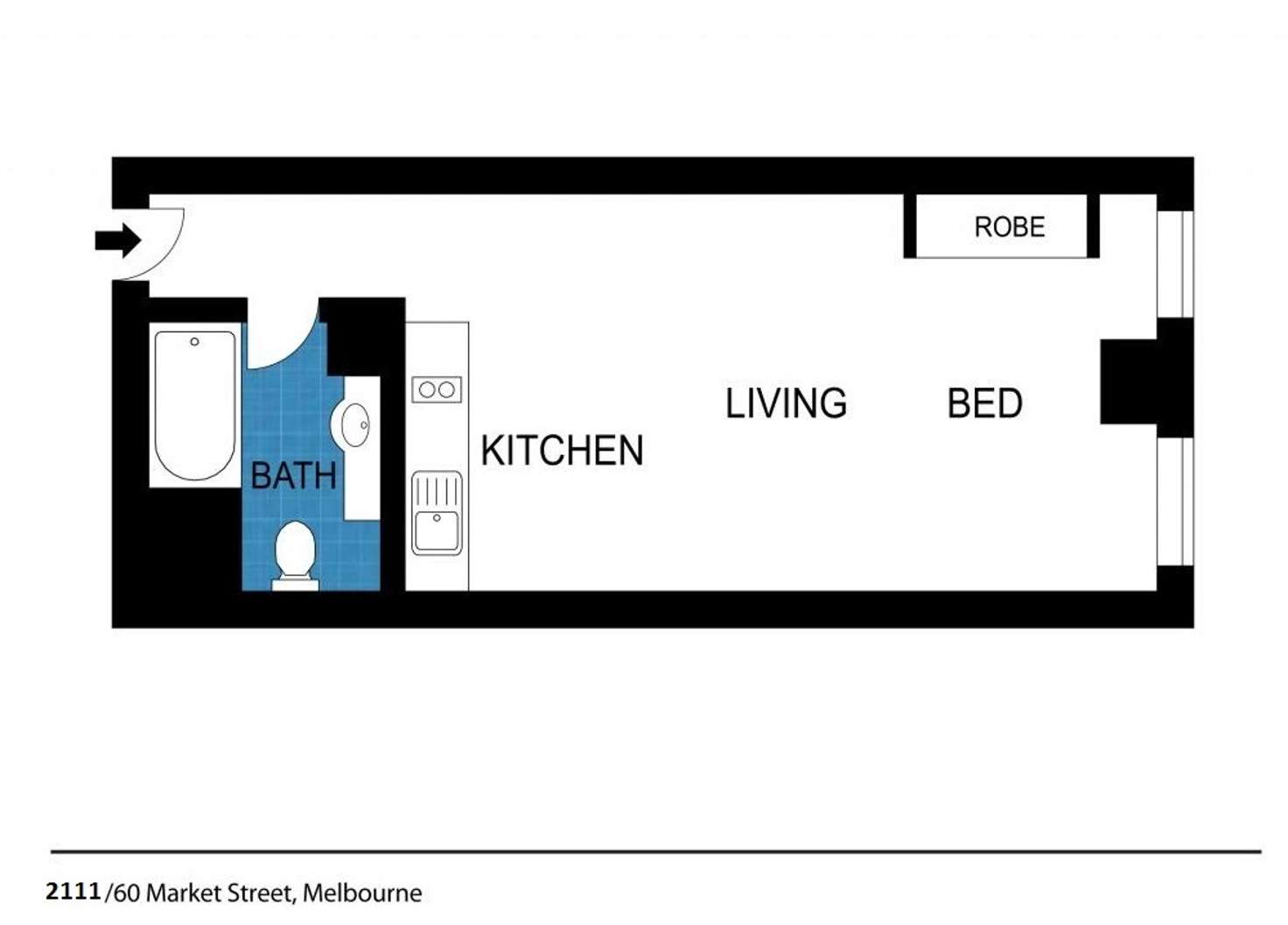 Floorplan of Homely apartment listing, 18.11/60 Market Street, Melbourne VIC 3000