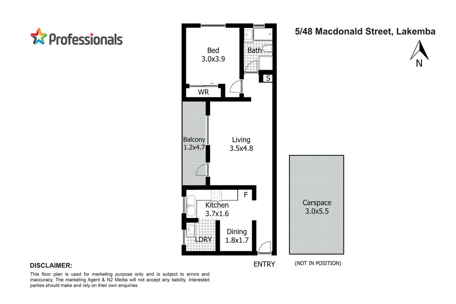 Floorplan of Homely unit listing, 5/48 MacDonald Street, Lakemba NSW 2195