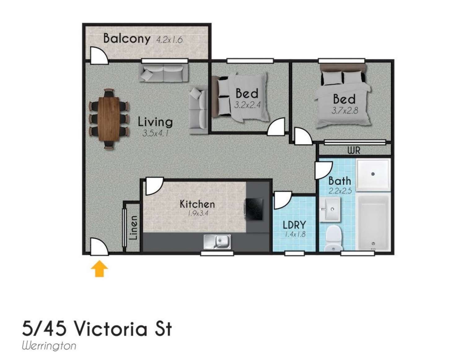Floorplan of Homely unit listing, 5/45 Victoria Street, Werrington NSW 2747