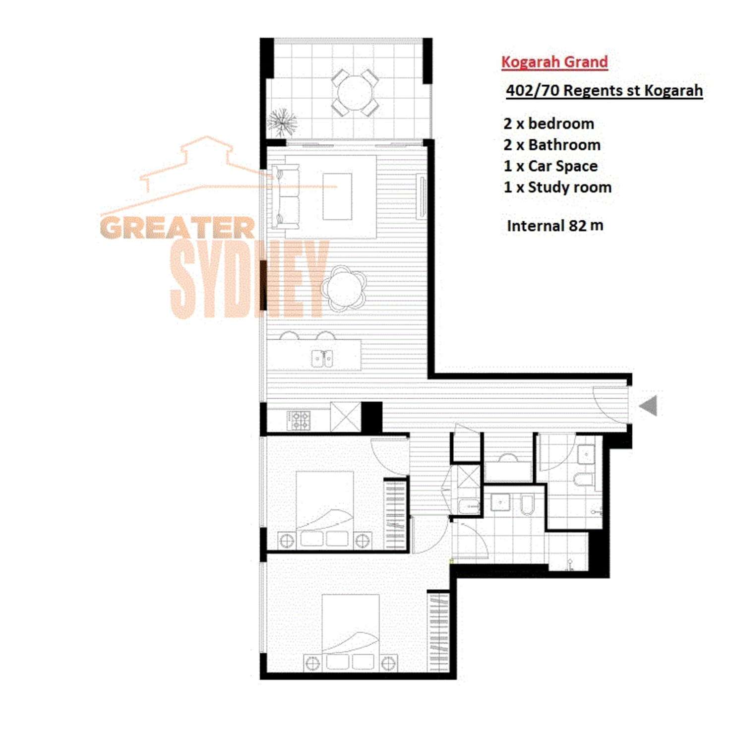 Floorplan of Homely apartment listing, 402/70 Regent Street, Kogarah NSW 2217