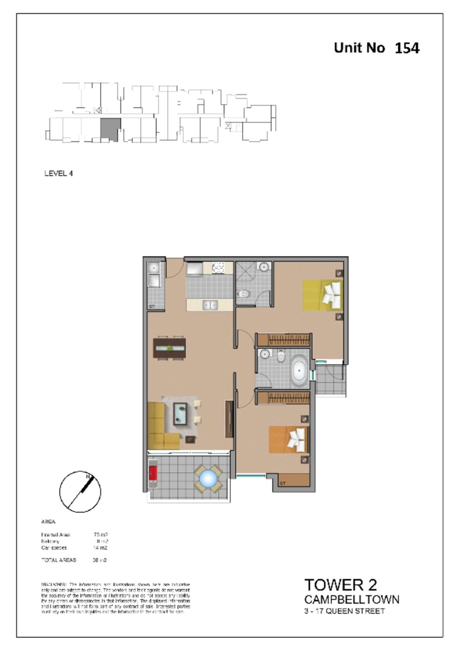 Floorplan of Homely apartment listing, 154/3-17 Queen Street, Campbelltown NSW 2560