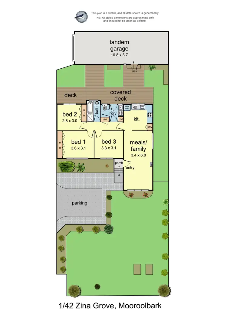 Floorplan of Homely unit listing, 1/42 Zina Grove, Mooroolbark VIC 3138